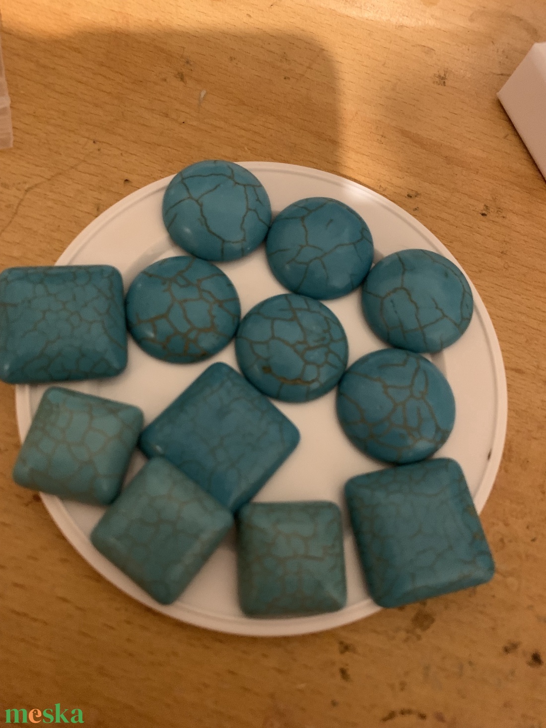 Türkiz cabochon  - kellékek & szerszámok - ásvány alapanyag - szelenit korong - Meska.hu