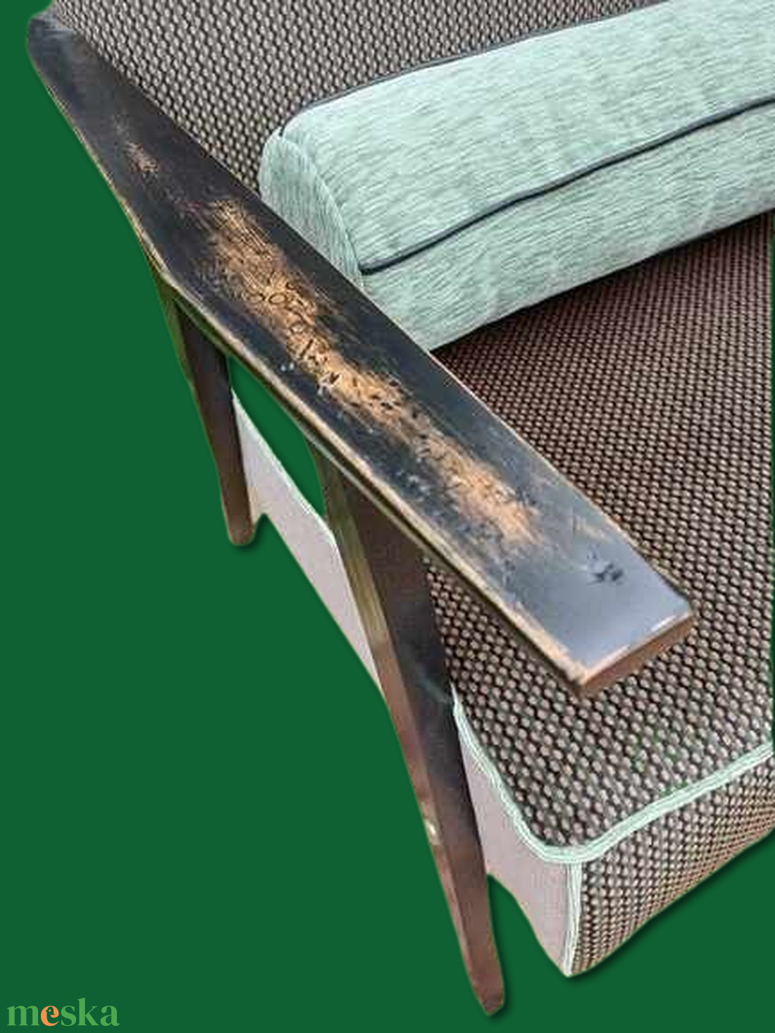 Zöld fotel - Patinás arcél - otthon & életmód - bútor - szék & fotel - Meska.hu