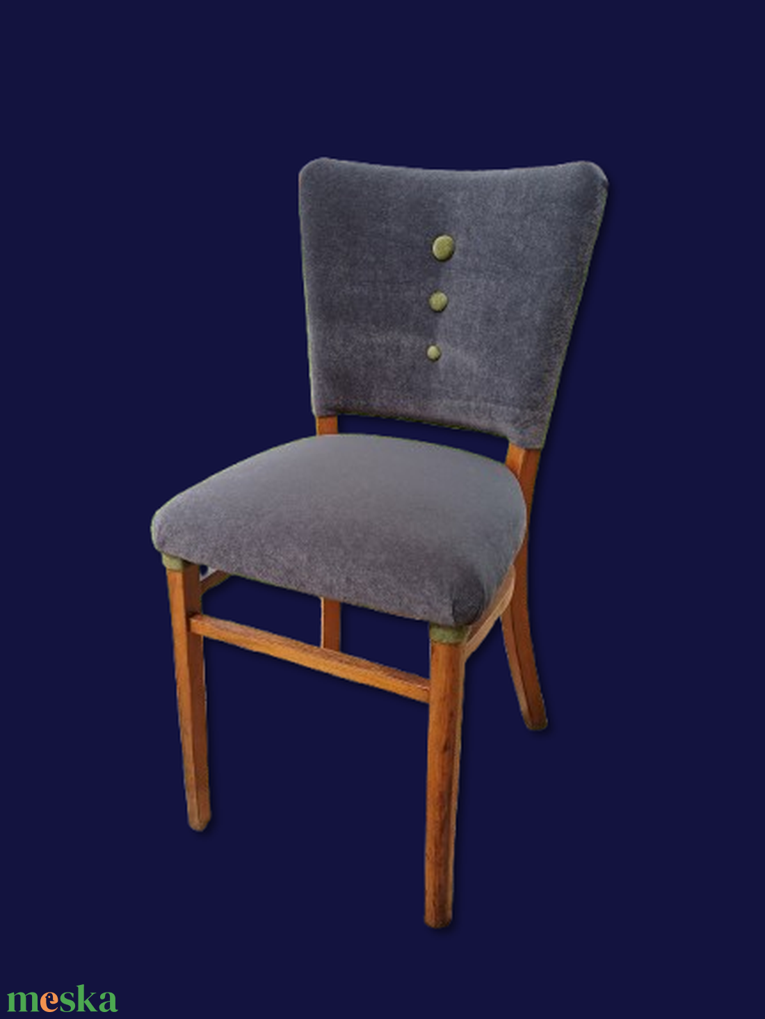 Szürke szék  Zöld gombsor - otthon & életmód - bútor - szék & fotel - Meska.hu