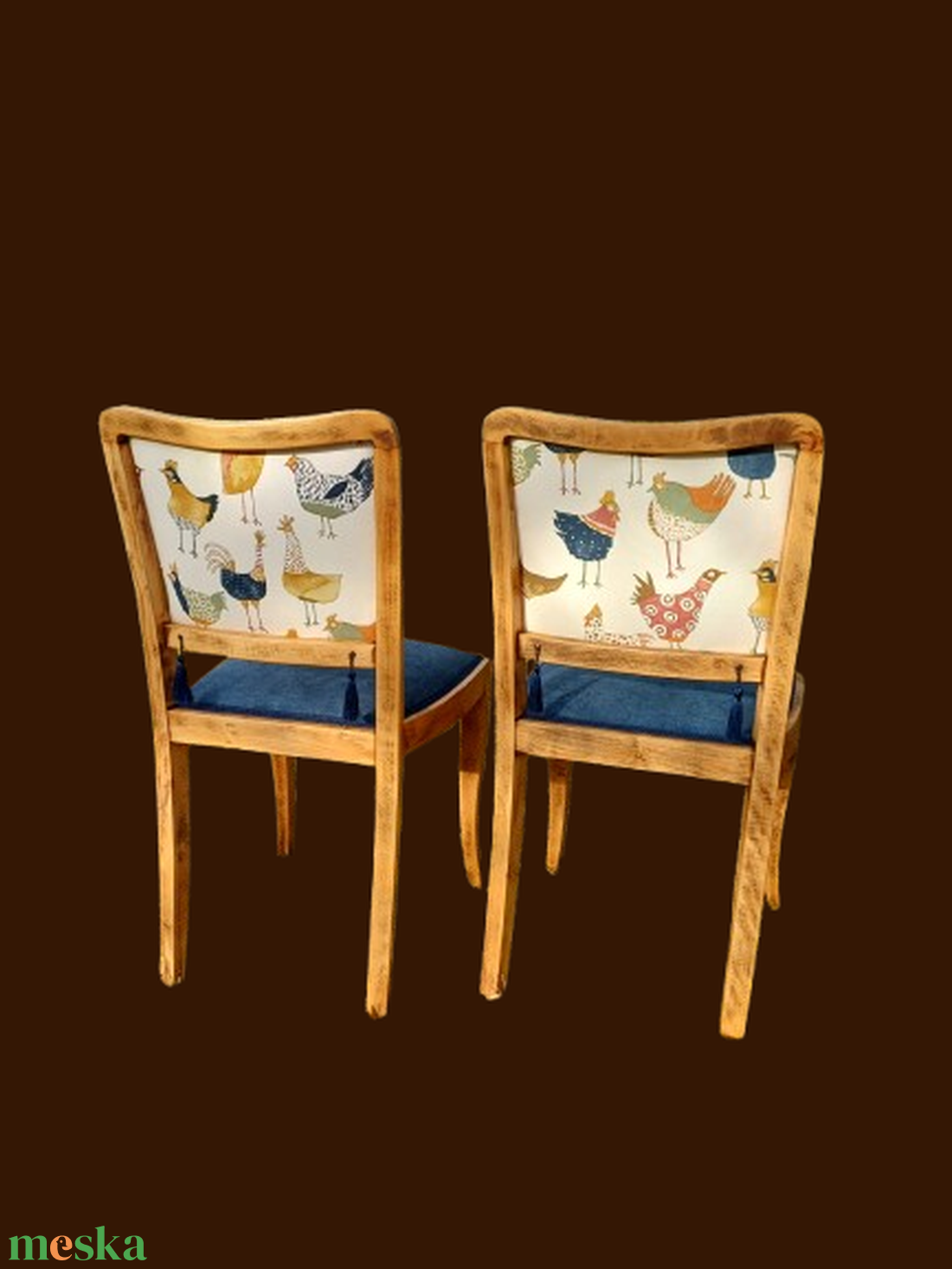 Kék székpár  Bojtos tyúkok        - otthon & életmód - bútor - szék & fotel - Meska.hu