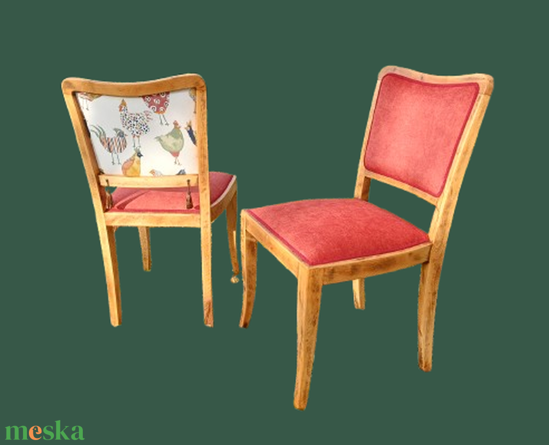 Vörös székpár  Bojtos tyúkok - otthon & életmód - bútor - szék & fotel - Meska.hu