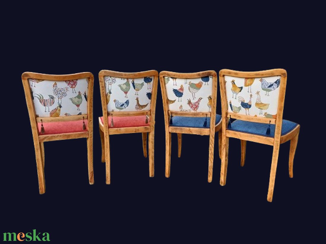 Vörös székpár  Bojtos tyúkok - otthon & életmód - bútor - szék & fotel - Meska.hu