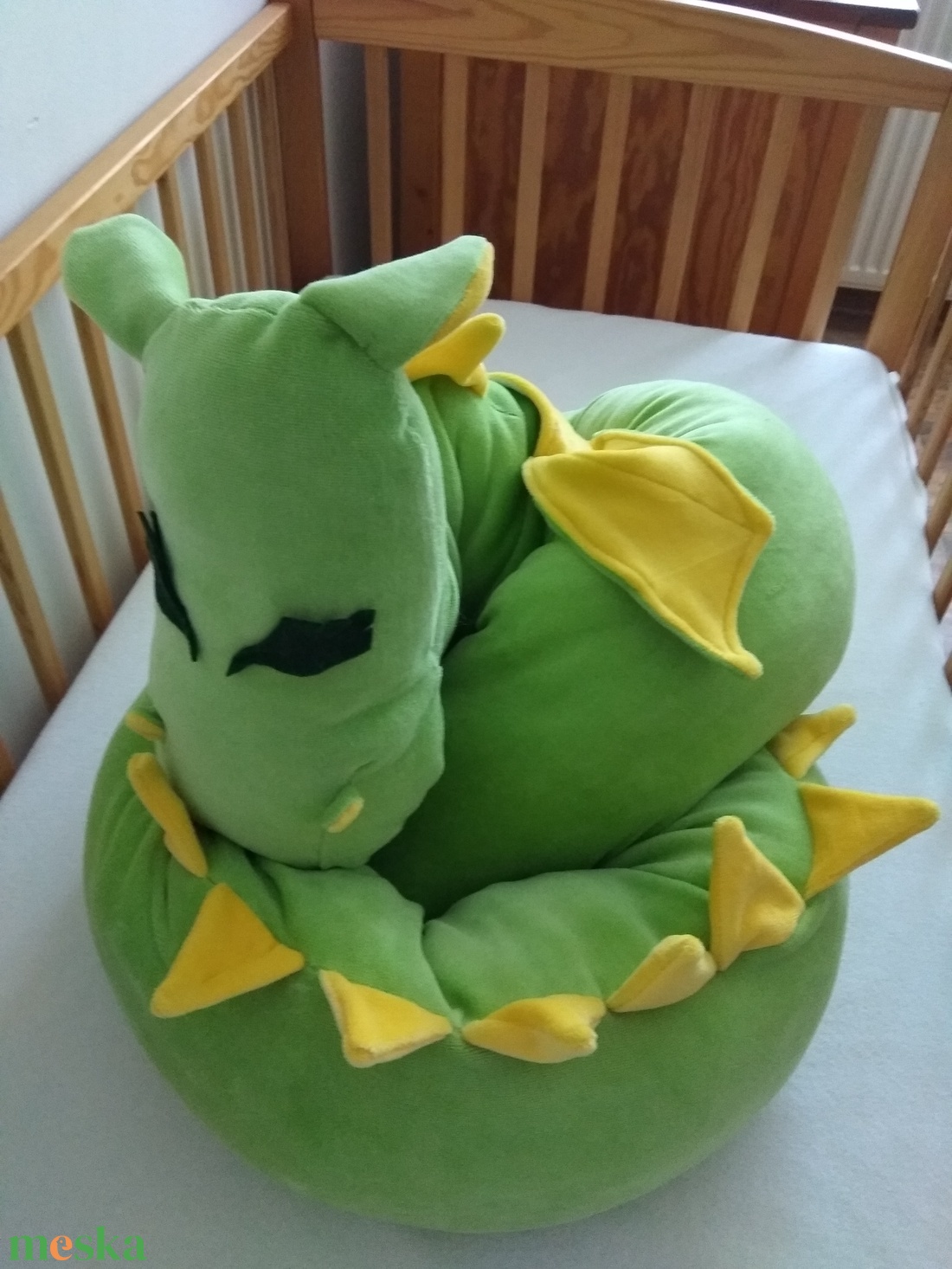 Rácsvédő Sárkány Zöld-citrom - otthon & életmód - babaszoba, gyerekszoba - babaszoba, gyerekszoba - Meska.hu