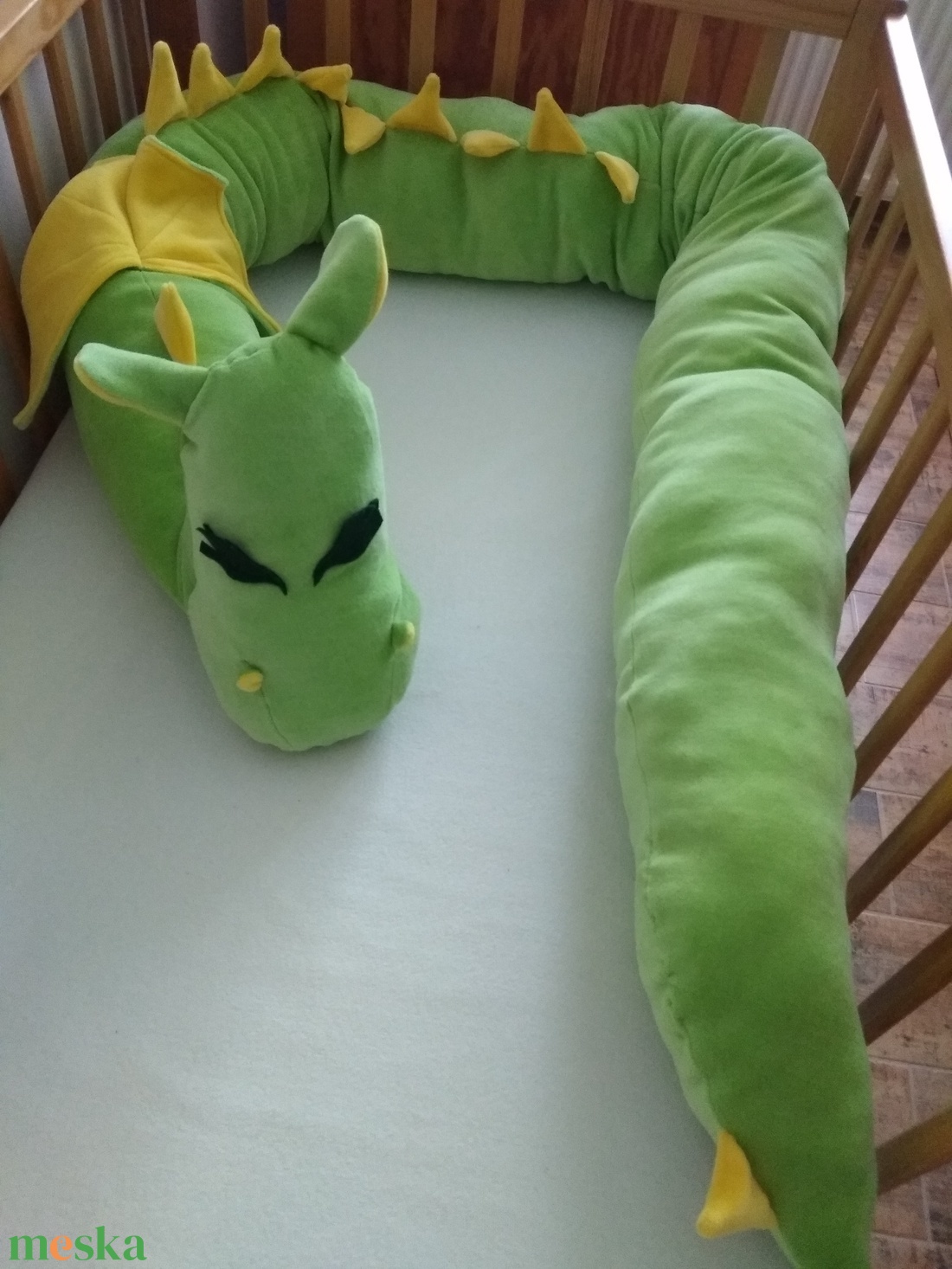 Rácsvédő Sárkány Zöld-citrom - otthon & életmód - babaszoba, gyerekszoba - babaszoba, gyerekszoba - Meska.hu