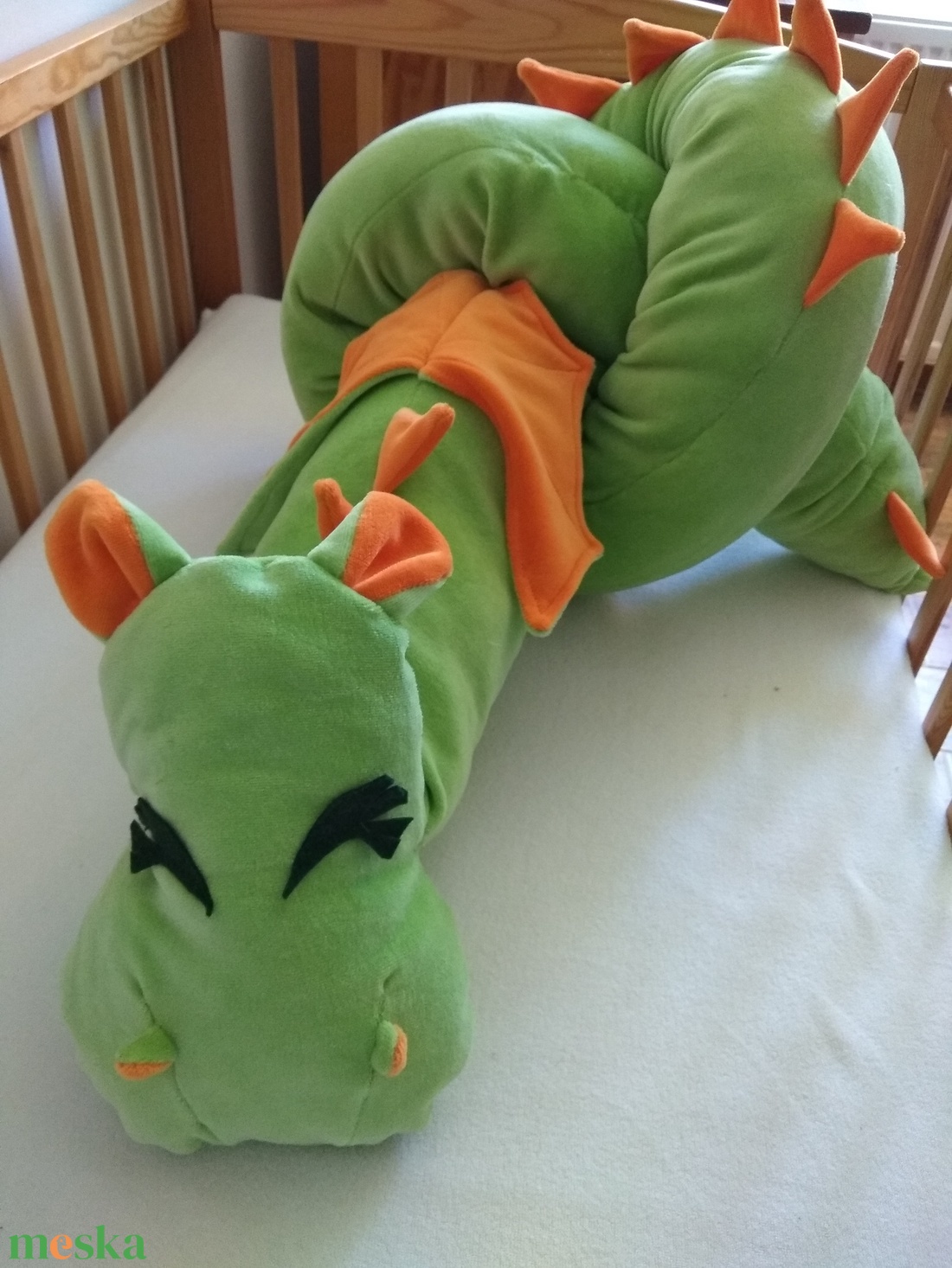 Rácsvédő Sárkány Zöld-narancs - otthon & életmód - babaszoba, gyerekszoba - babaszoba, gyerekszoba - Meska.hu