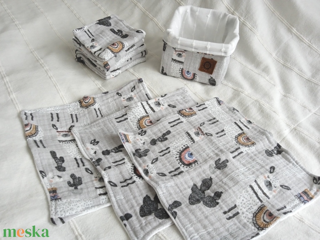 Babakelengye_Tetra törlő szett_Lámás - otthon & életmód - babaszoba, gyerekszoba - babaszoba, gyerekszoba - Meska.hu