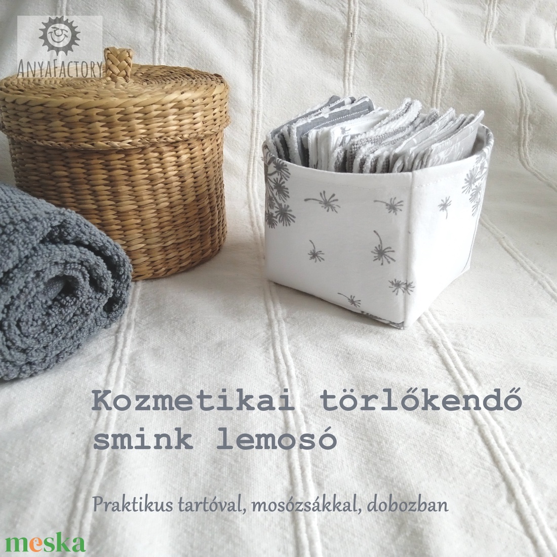 Kozmetikai törlőkendő, smink lemosó pamacs Fehér pitypang - szépségápolás - arcápolás - arctisztító korong - Meska.hu