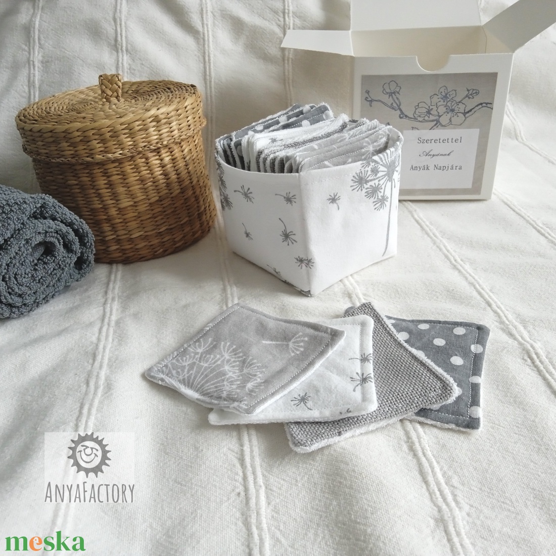 Kozmetikai törlőkendő, smink lemosó pamacs Fehér pitypang - szépségápolás - arcápolás - arctisztító korong - Meska.hu