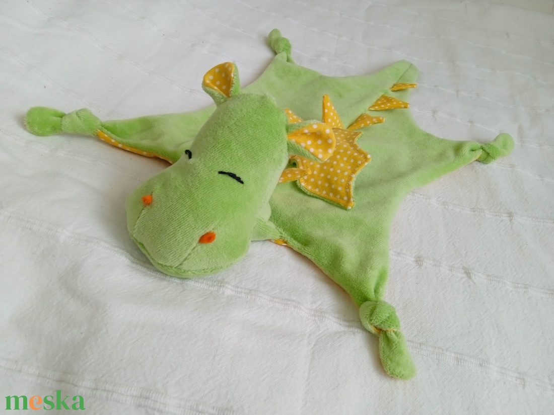 Szundikendő_Sárkány_Citromsárga pöttyös - otthon & életmód - babaszoba, gyerekszoba - babaszoba, gyerekszoba - Meska.hu