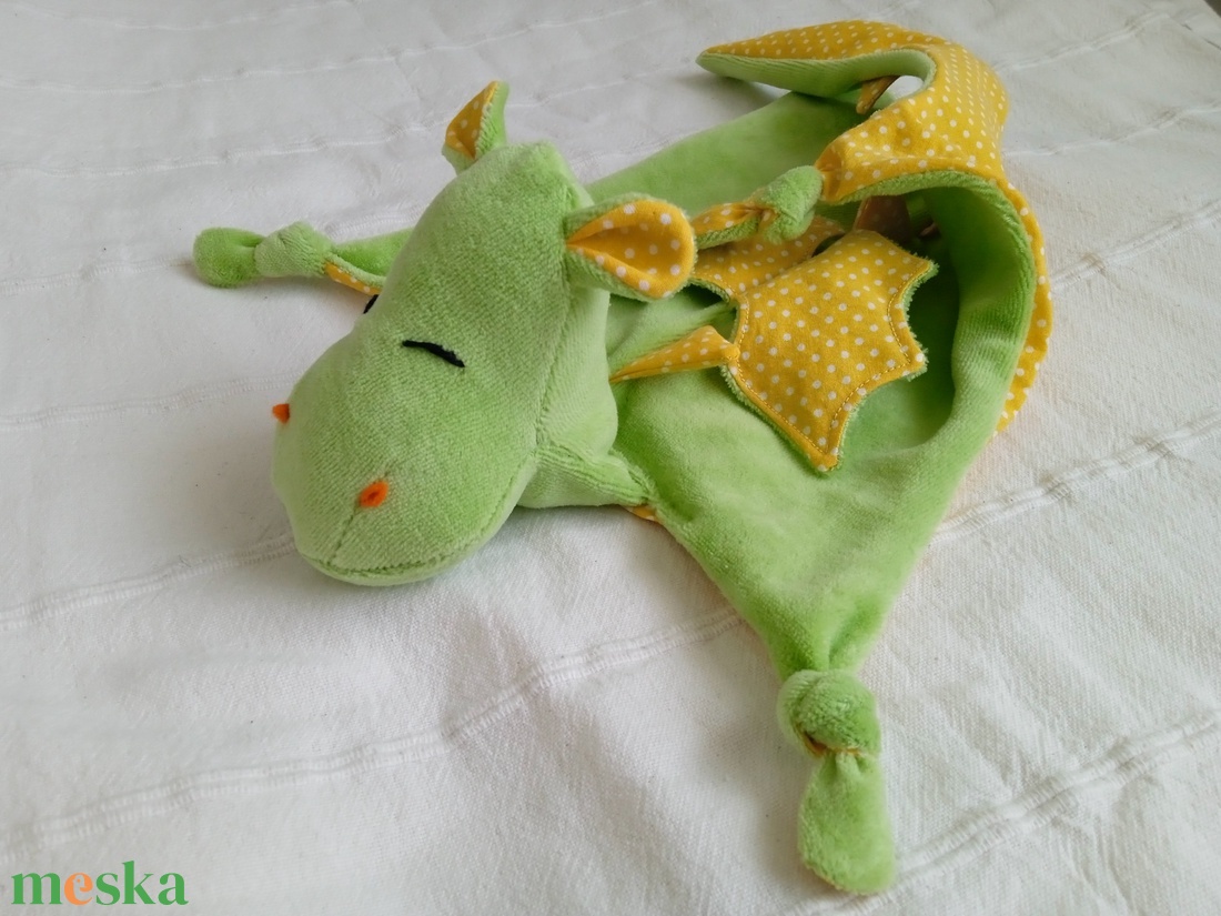 Szundikendő_Sárkány_Citromsárga pöttyös - otthon & életmód - babaszoba, gyerekszoba - babaszoba, gyerekszoba - Meska.hu