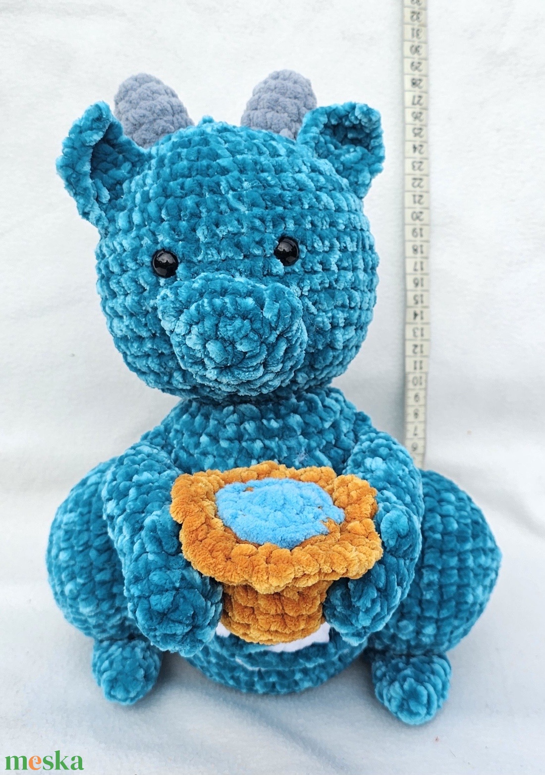 Kék sárkány - játék & sport - plüssállat & játékfigura - plüss sárkány - Meska.hu