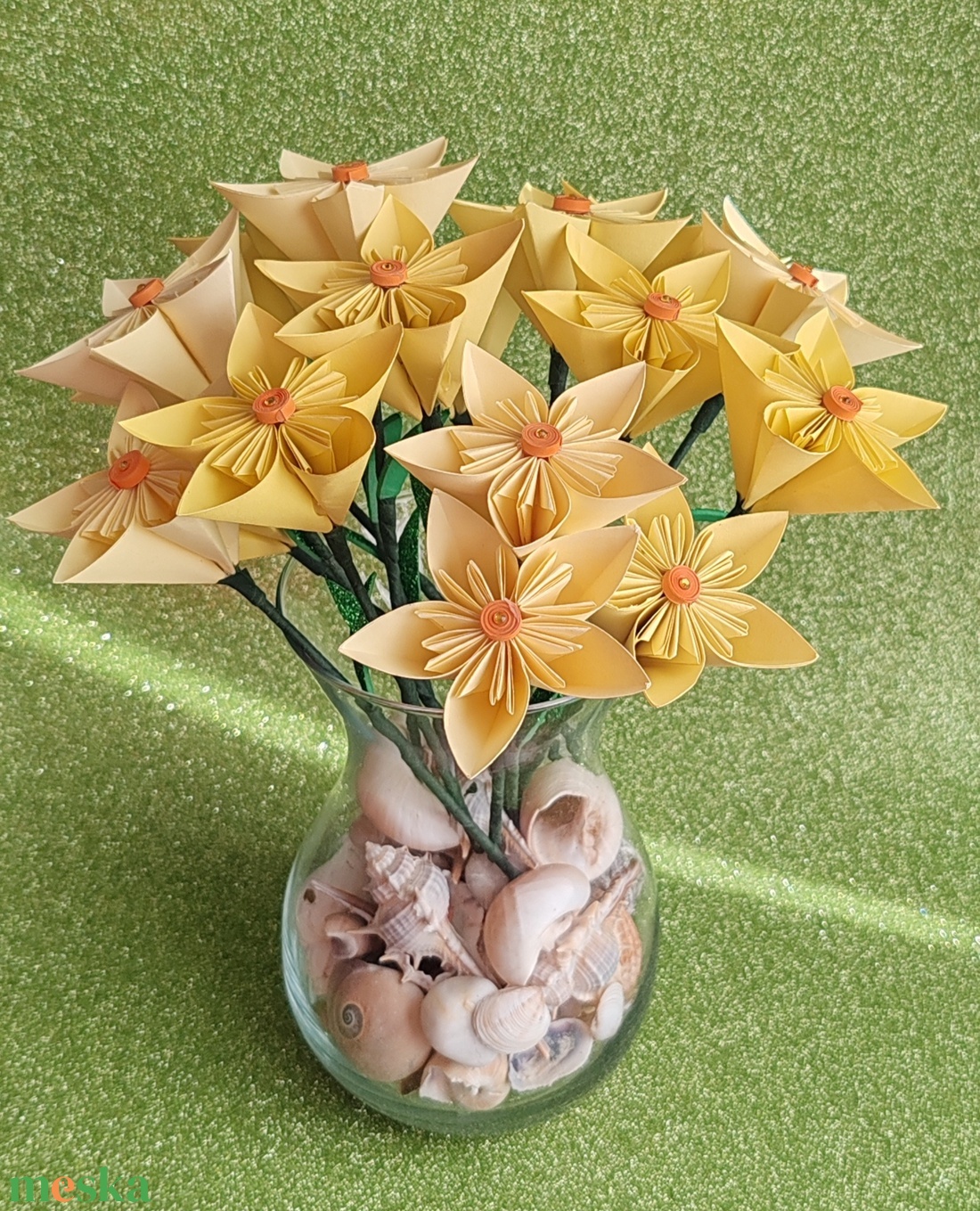 Papír nárcisz Nőnapra, Anyák napjára - otthon & életmód - dekoráció - virágdísz és tartó - csokor & virágdísz - Meska.hu