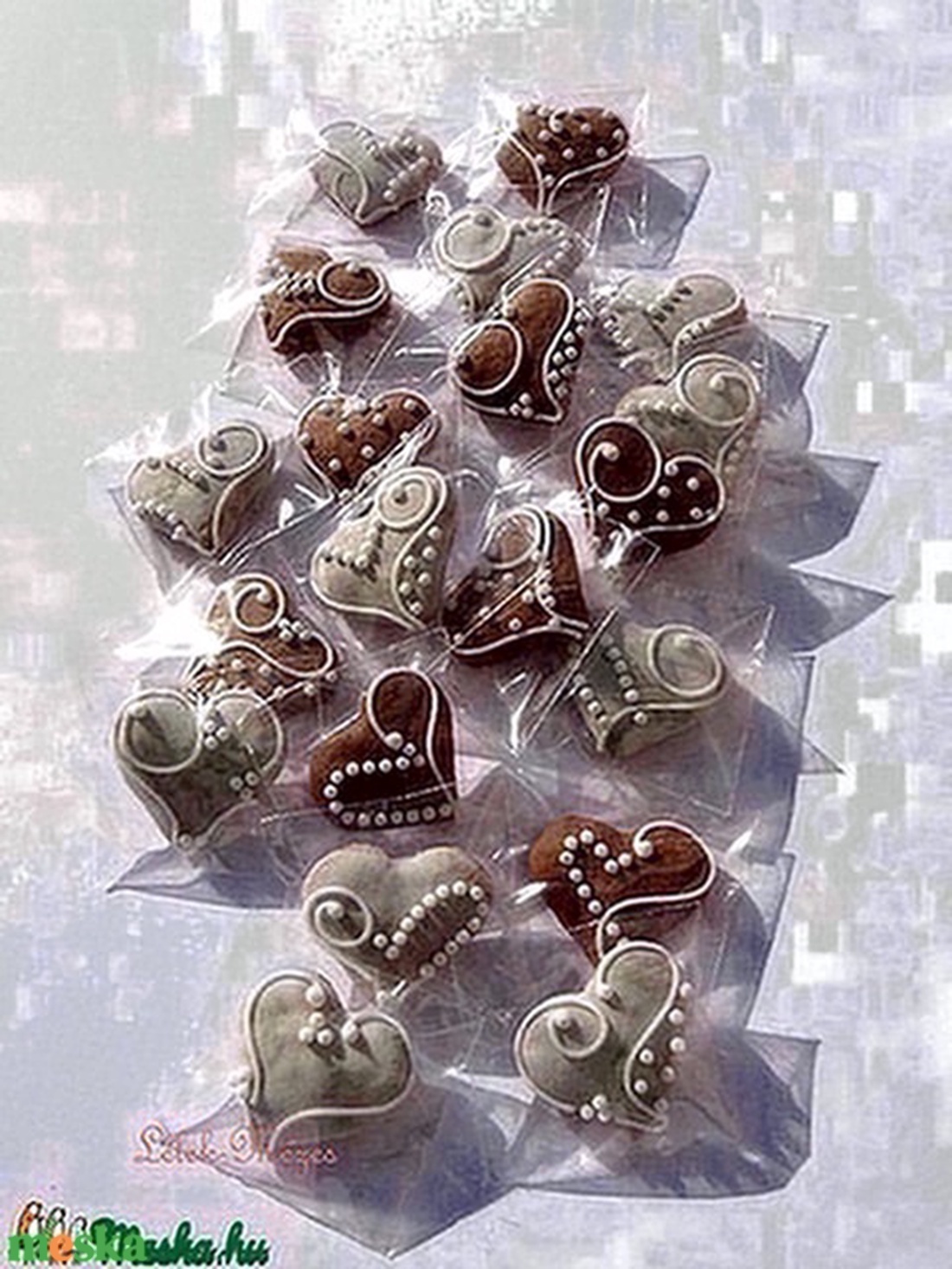 Mini mézeskalácsszív  csomag,esküvőre,bálra,stb.szóróajándékként is! - otthon & életmód - dekoráció - dísztárgy - Meska.hu
