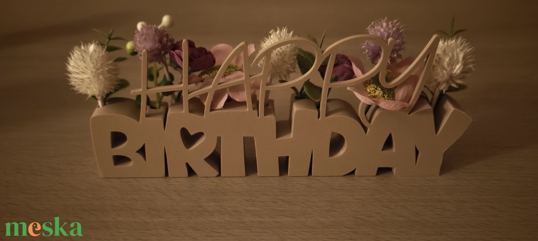 Happy Birthday feliratos dekoráció - otthon & életmód - dekoráció - asztal és polc dekoráció - asztaldísz - Meska.hu