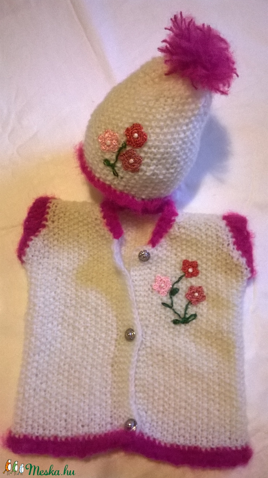 Kötött baba mellény és sapka -  - Meska.hu