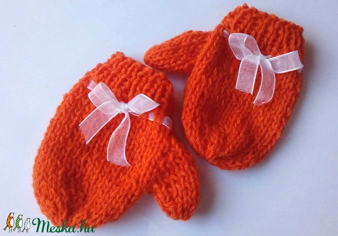 Kötött baba kesztyü,kézmelegítő - ruha & divat - babaruha & gyerekruha - babasapka - Meska.hu