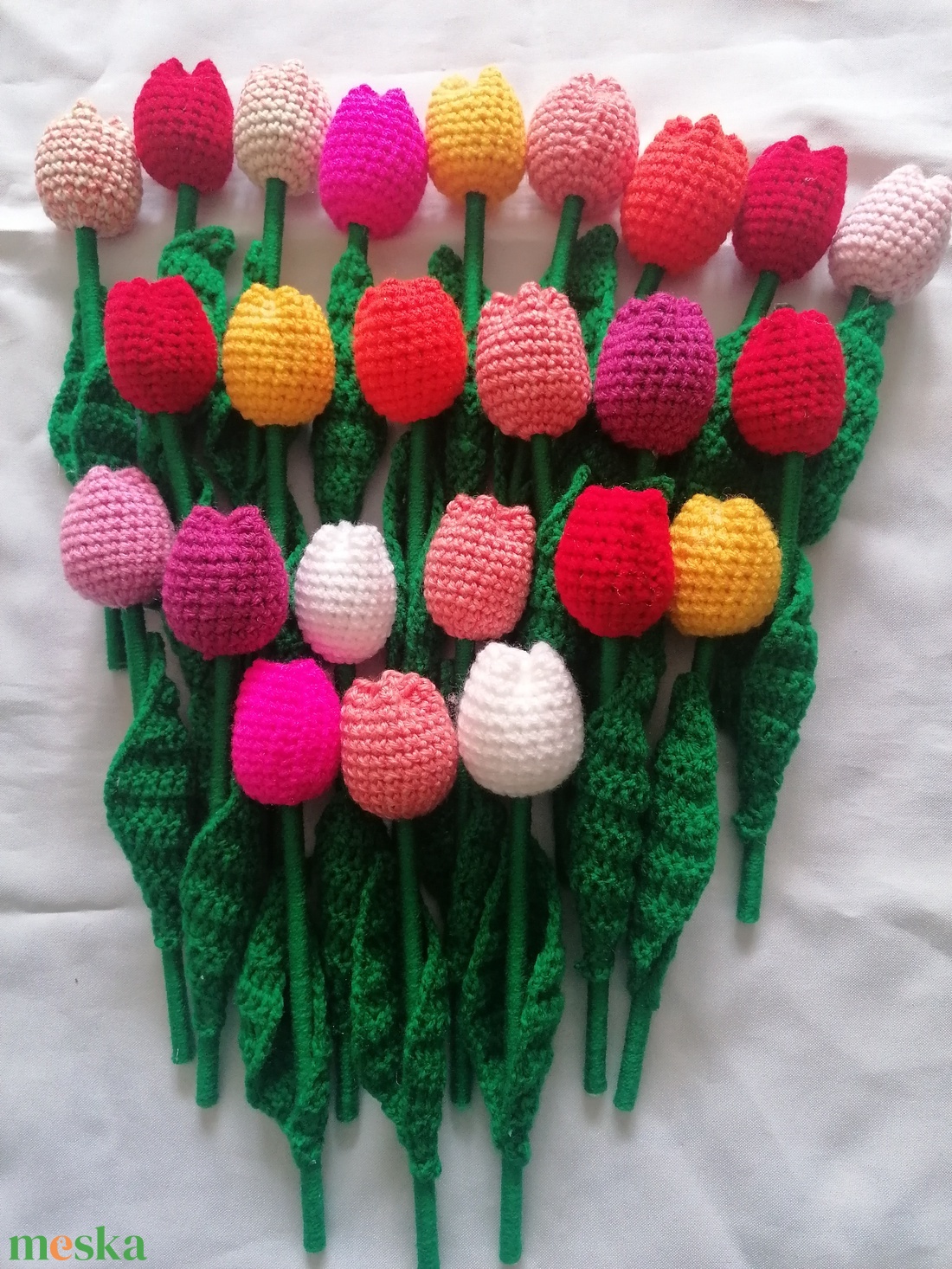 Horgolt tulipán - otthon & életmód - dekoráció - virágdísz és tartó - csokor & virágdísz - Meska.hu