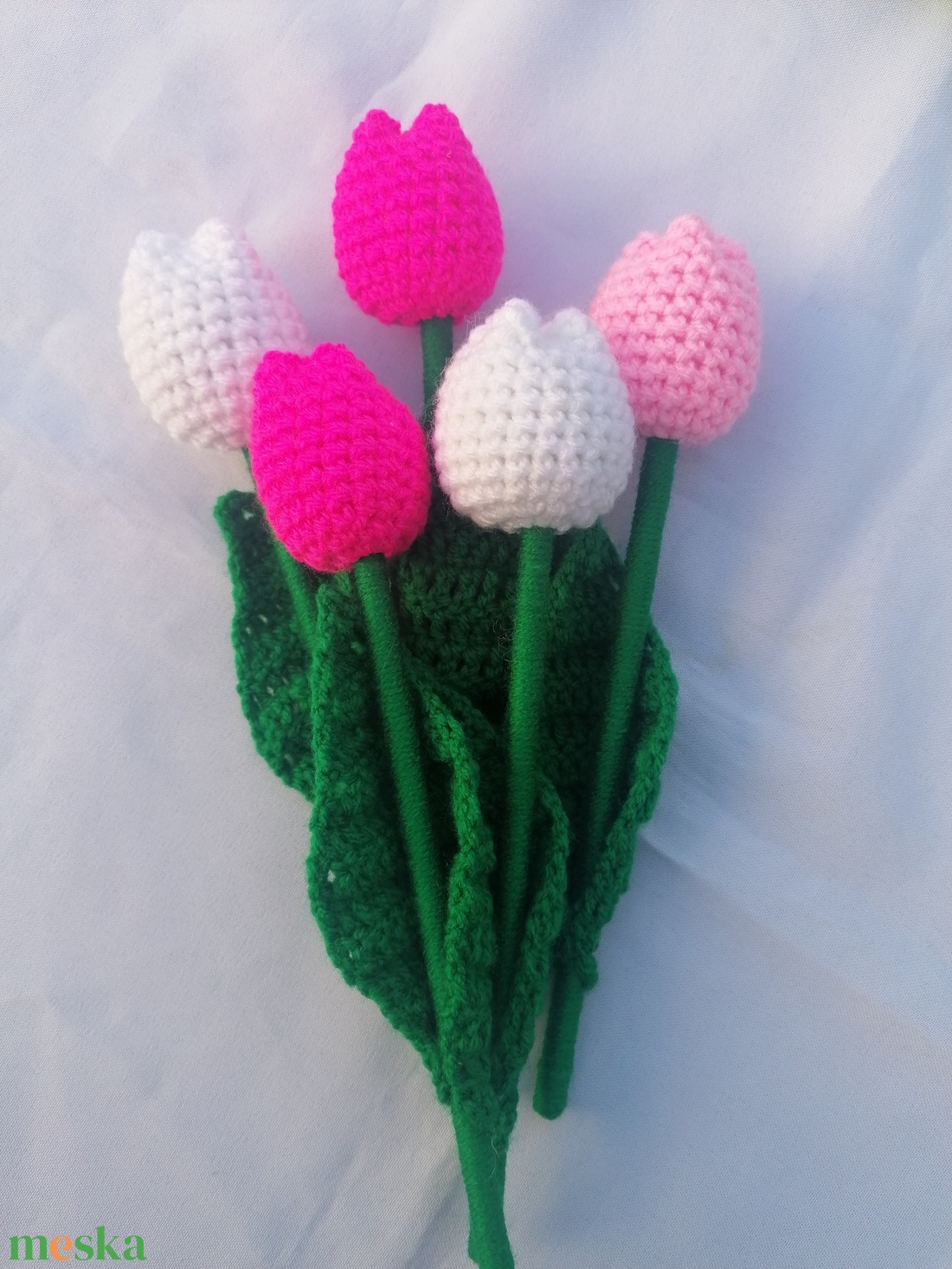 Horgolt tulipán - otthon & életmód - virágdekoráció - virágok - virágcsokor - Meska.hu