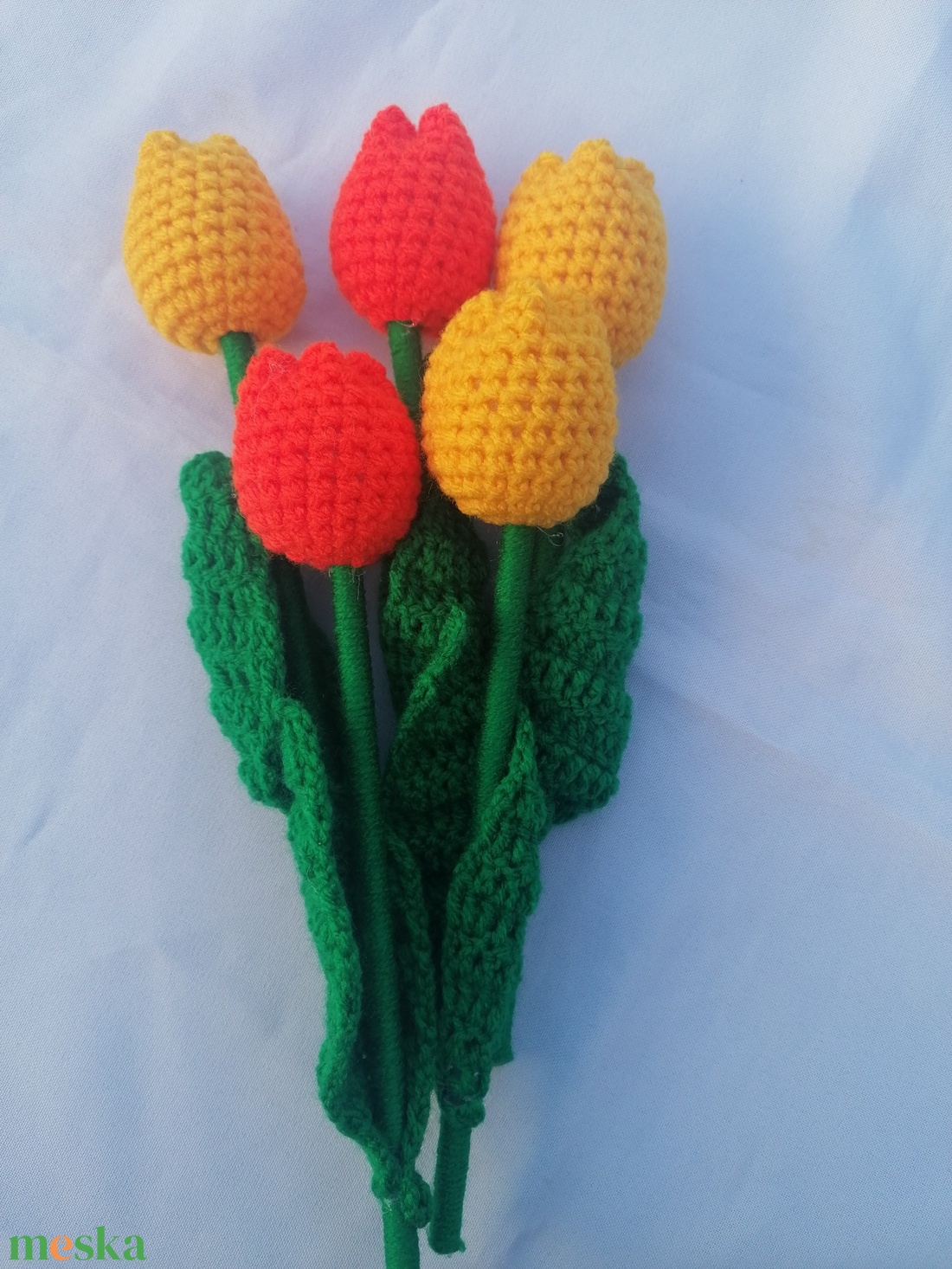 Horgolt tulipán - otthon & életmód - virágdekoráció - virágok - virágcsokor - Meska.hu