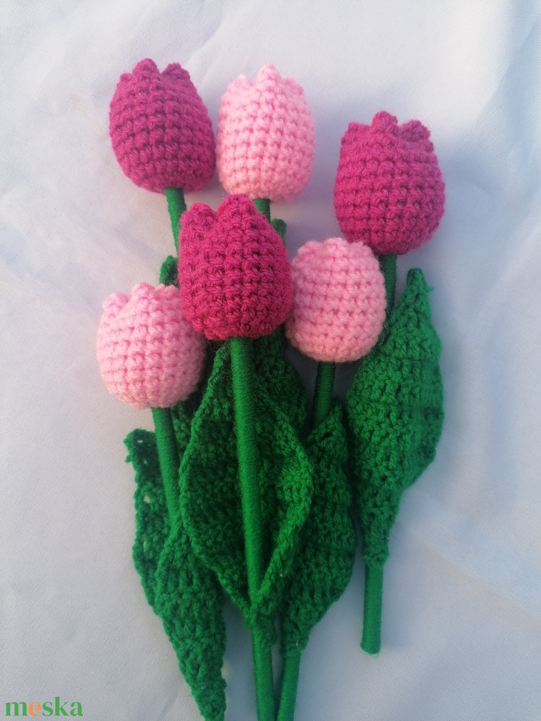 Horgolt tulipán  - otthon & életmód - virágdekoráció - virágok - szálas virág - Meska.hu