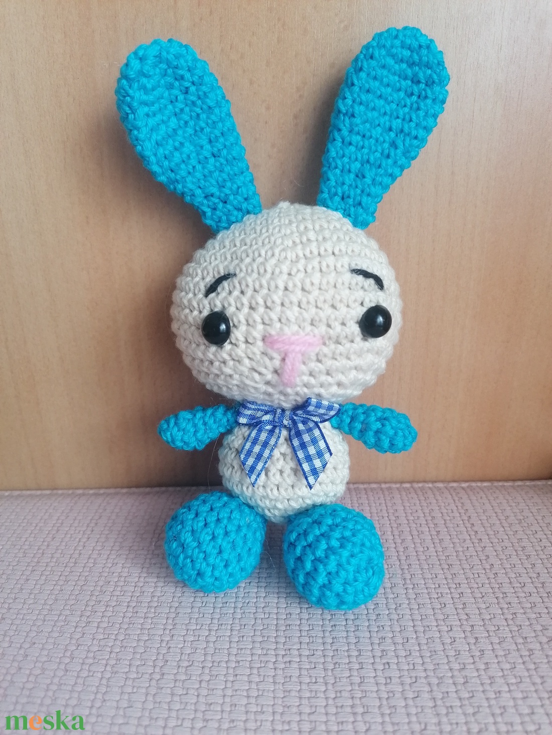 Horgolt nyuszi fiú - játék & sport - plüssállat & játékfigura - nyuszi - Meska.hu