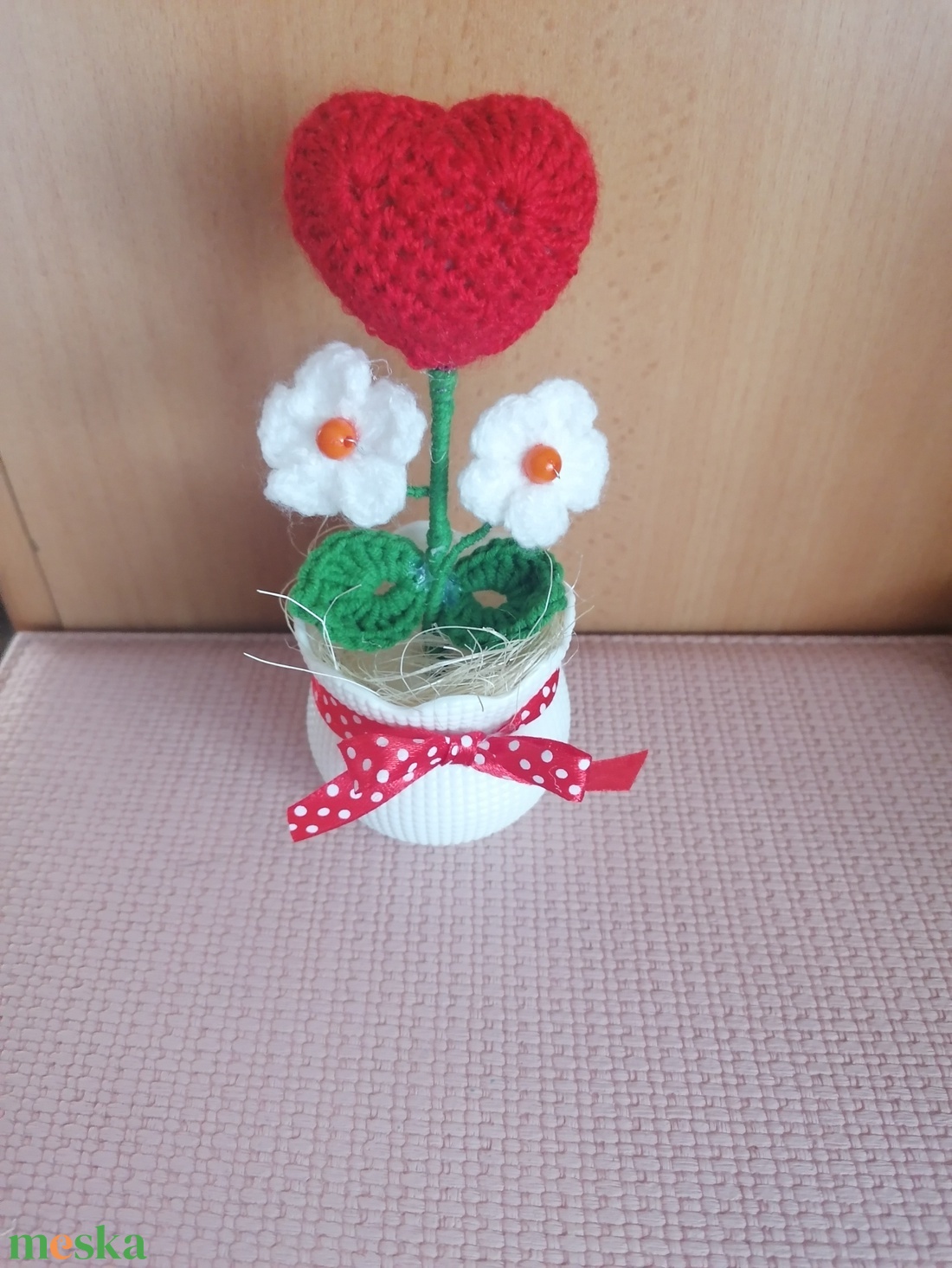 Anyáknapi kaspó horgolt virágokkal - otthon & életmód - virágdekoráció - virágtartó - kaspó - Meska.hu