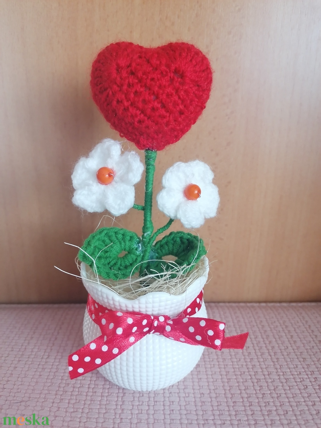 Anyáknapi kaspó horgolt virágokkal - otthon & életmód - virágdekoráció - virágtartó - kaspó - Meska.hu