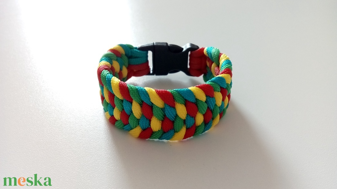 Négyszín elmélet - Paracord karkötő  - ékszer - karkötő - fonott karkötő - Meska.hu