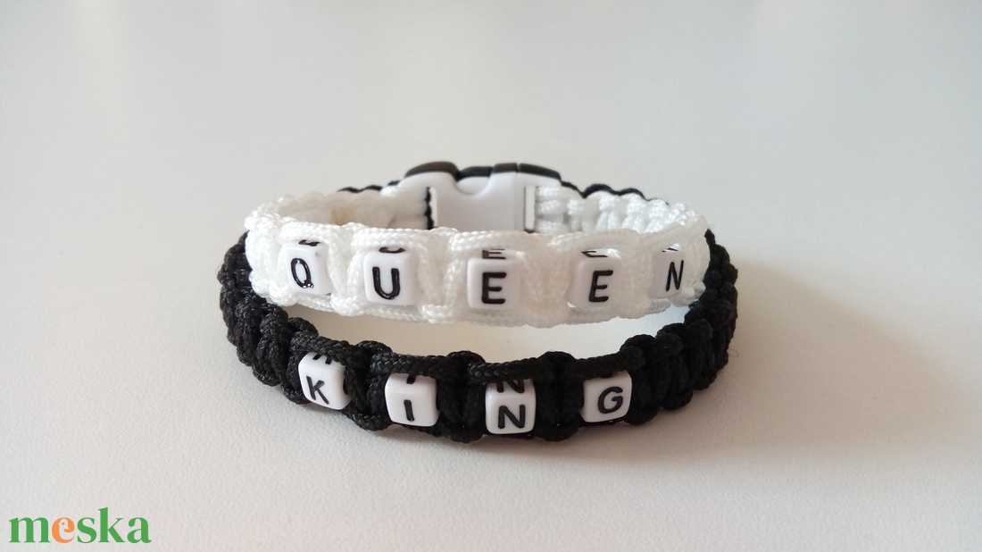 Páros karkötő KING+QUEEN - ékszer - karkötő - névre szóló karkötő - Meska.hu Páros karkötő KING+QUEEN - ékszer - karkötő - névre szóló karkötő - Meska.hu