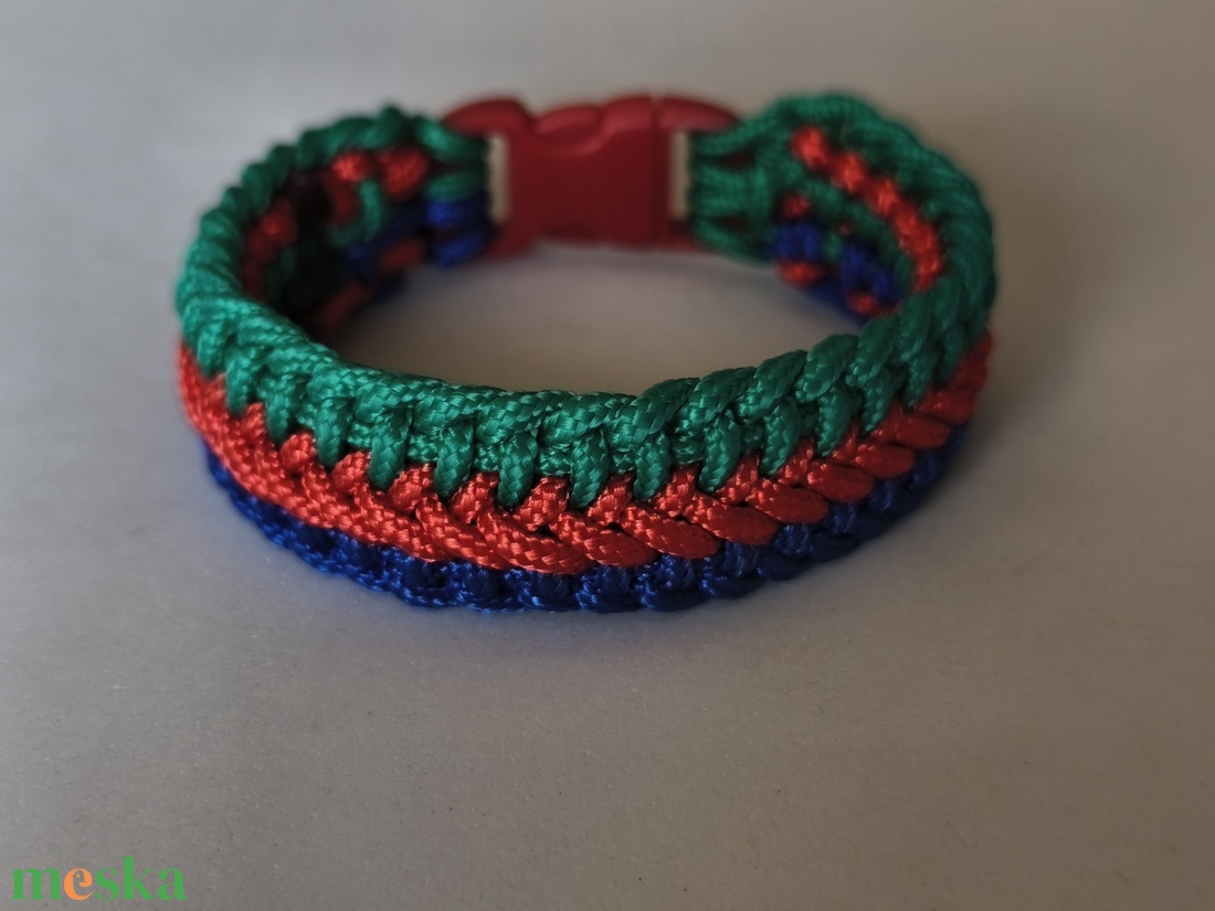 Microcord trikolor genoese karkötő  - ékszer - karkötő - fonott karkötő - Meska.hu