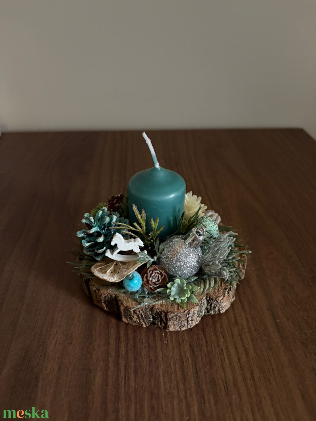 Karácsonyi gyertyás asztali dísz - karácsony - karácsonyi lakásdekoráció - ünnepi asztaldekoráció - Meska.hu