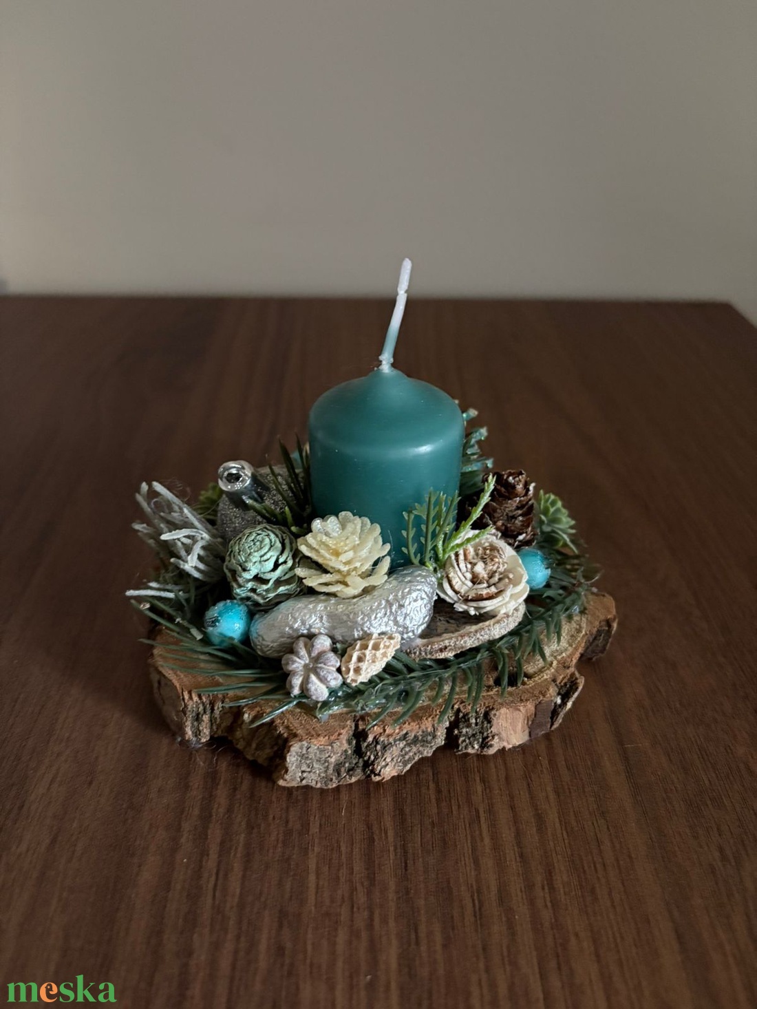 Karácsonyi gyertyás asztali dísz - karácsony - karácsonyi lakásdekoráció - ünnepi asztaldekoráció - Meska.hu