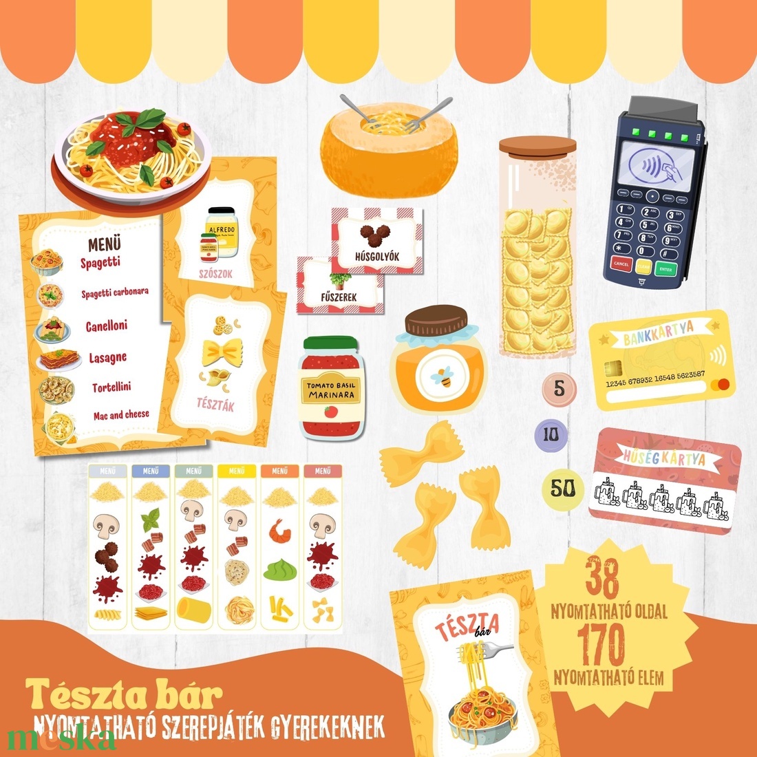 Pasta mamma tésztabárja -nyomtatható szerepjáték gyerekeknek- - játék & sport - készségfejlesztő és logikai játék - oktató játékok - Meska.hu Pasta mamma tésztabárja -nyomtatható szerepjáték gyerekeknek- - játék & sport - készségfejlesztő és logikai játék - oktató játékok - Meska.hu
