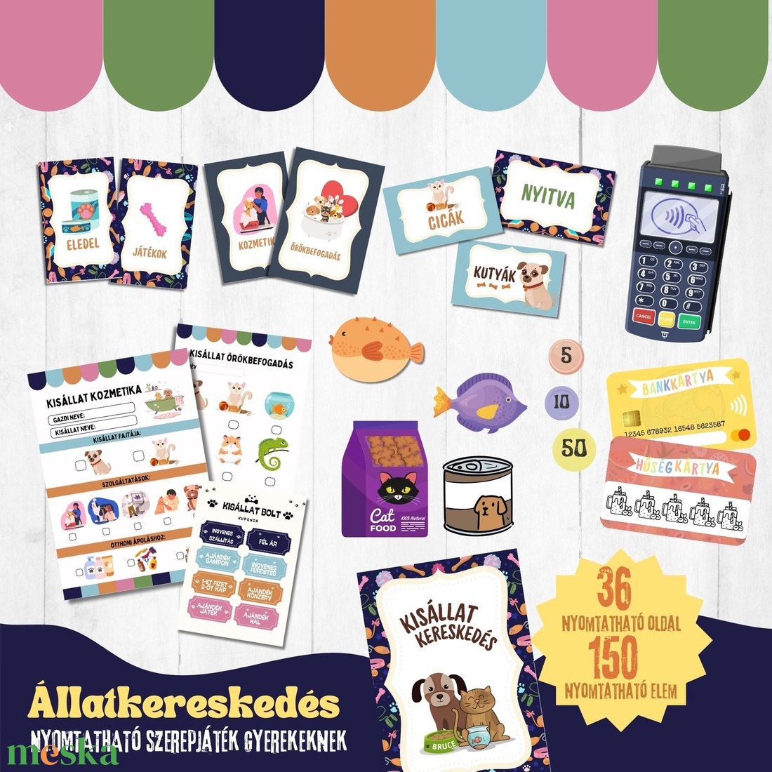 Karmokcska állatkereskedés -nyomtatható szerepjáték gyerekeknek- - játék & sport - készségfejlesztő és logikai játék - oktató játékok - Meska.hu Karmokcska állatkereskedés -nyomtatható szerepjáték gyerekeknek- - játék & sport - készségfejlesztő és logikai játék - oktató játékok - Meska.hu