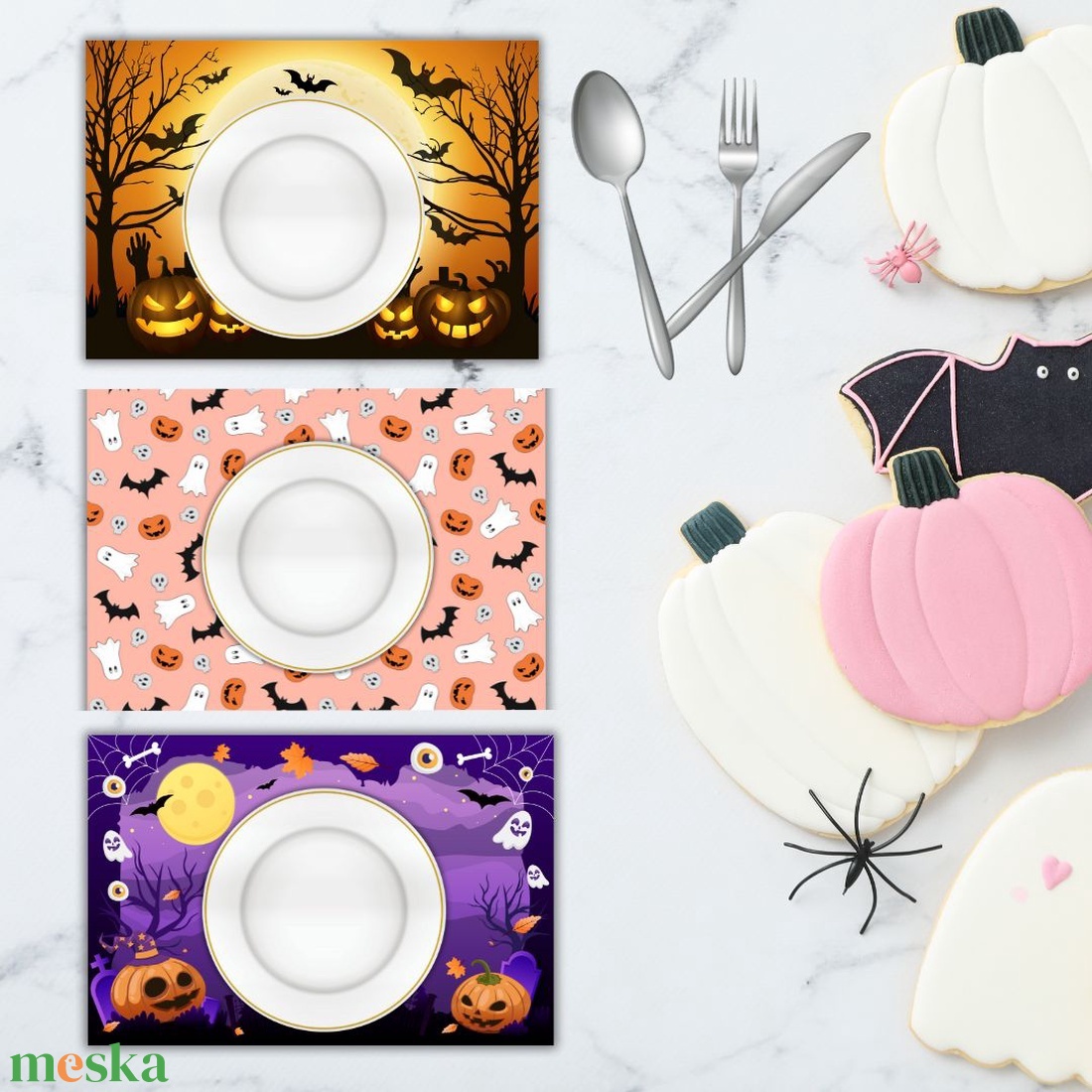 Halloweeni étterem -nyomtatható szerepjáték gyerekeknek- - otthon & életmód - dekoráció - halloween - halloweeni meghívó, képeslap, ajándékkísérő - Meska.hu