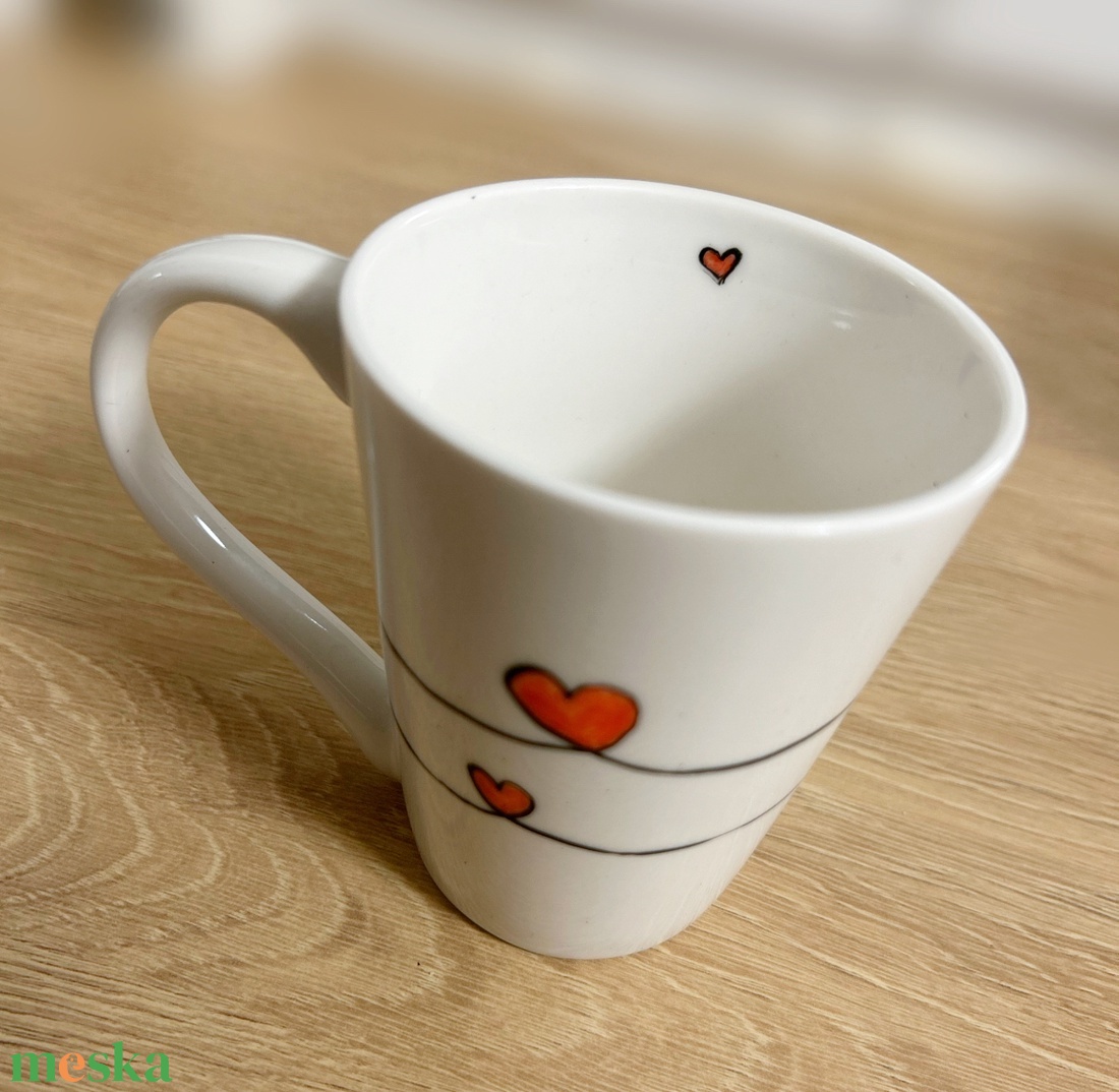 Szivecskés bögre - otthon & életmód - konyhafelszerelés, tálalás - tálalás - bögre & csésze - Meska.hu