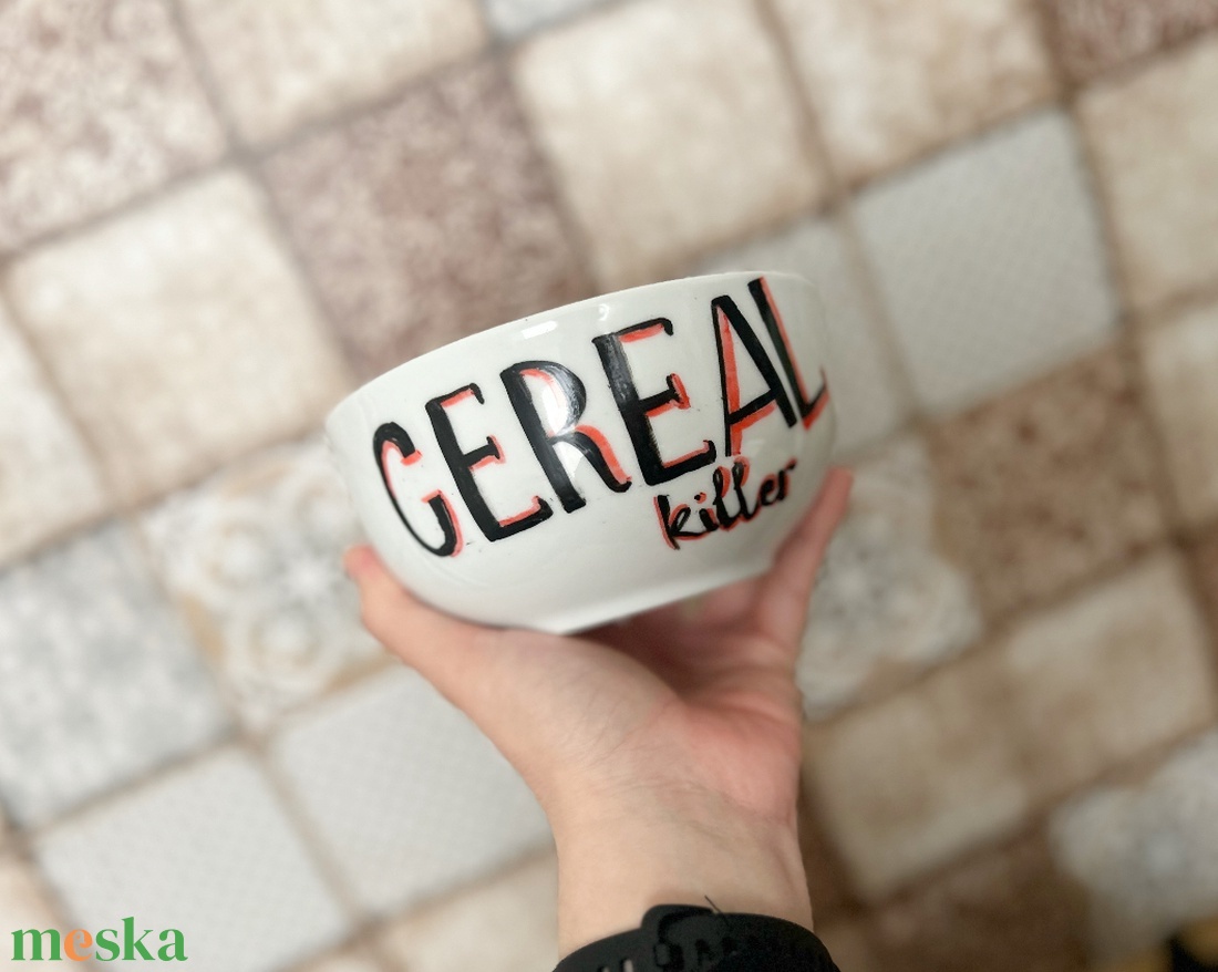Cereal killer feliratos müzlistál - otthon & életmód - konyhafelszerelés, tálalás - tálalás - tányér & étkészlet - Meska.hu