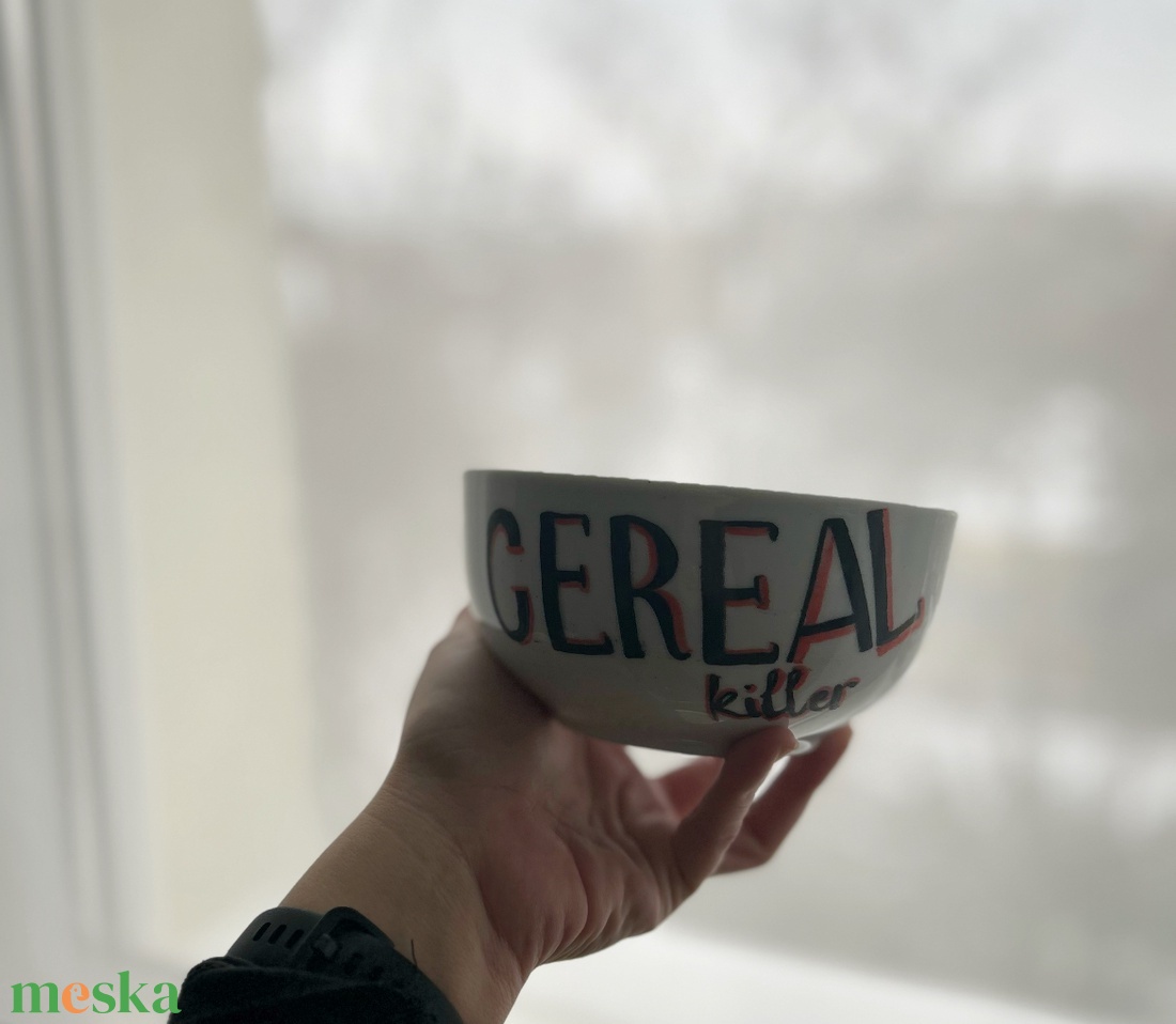 Cereal killer feliratos müzlistál - otthon & életmód - konyhafelszerelés, tálalás - tálalás - tányér & étkészlet - Meska.hu