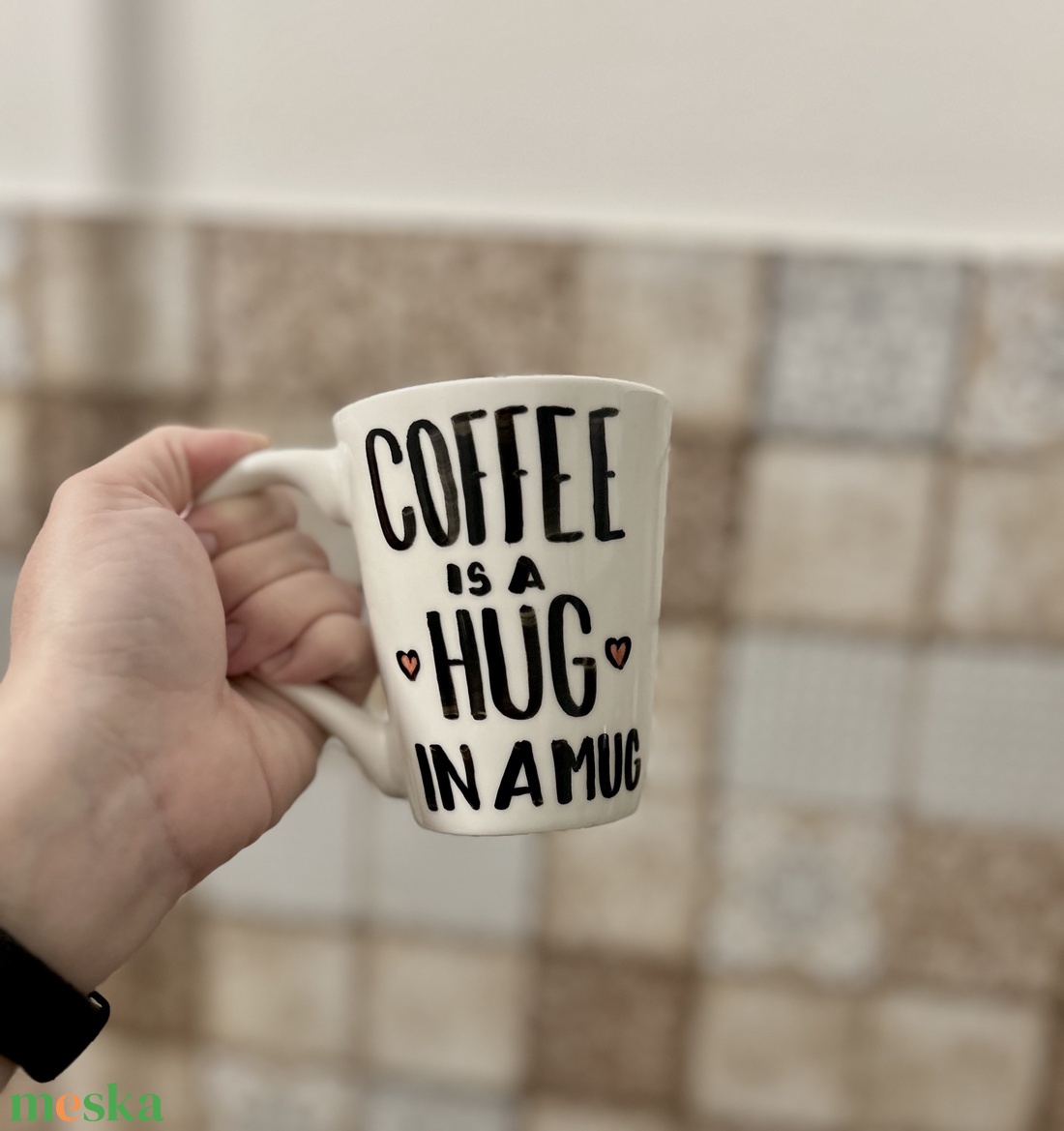 Coffee is a hug in a mug - Kávés feliratos bögre - otthon & életmód - konyhafelszerelés, tálalás - tálalás - bögre & csésze - Meska.hu