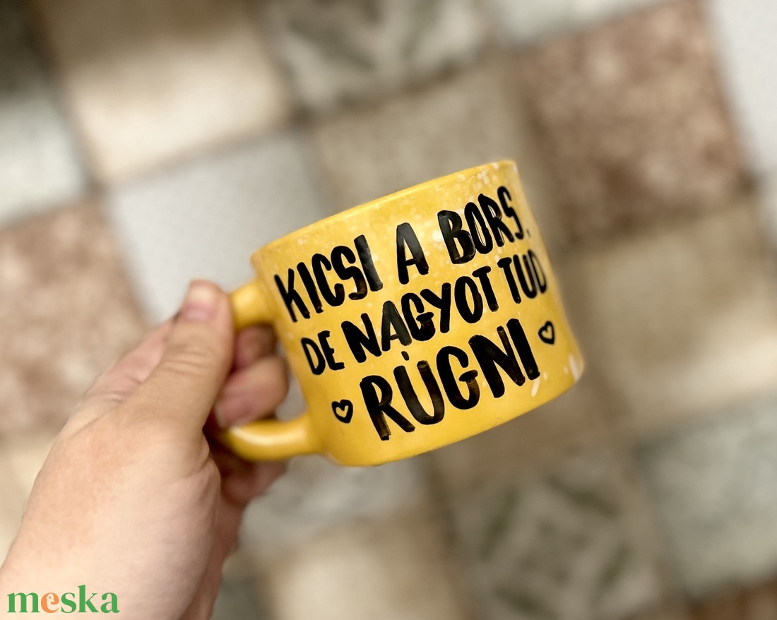 Kicsi a bors, de nagyot tud rúgni feliratos bögre - otthon & életmód - konyhafelszerelés, tálalás - tálalás - bögre & csésze - Meska.hu