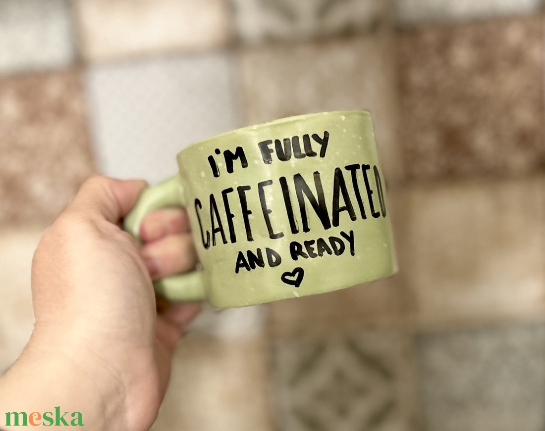 Caffeinated - Kávés feliratos bögre - otthon & életmód - konyhafelszerelés, tálalás - tálalás - bögre & csésze - Meska.hu