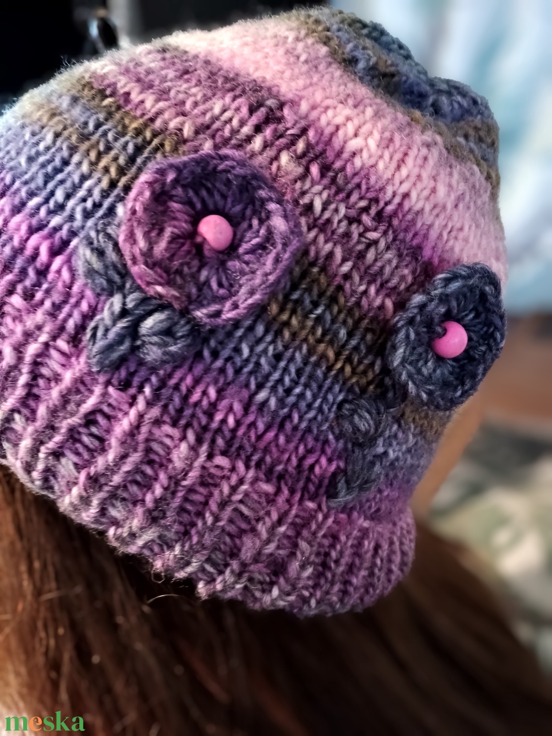 Kézzel kötött sapka  - ruha & divat - sál, sapka, kendő - fejpánt - Meska.hu