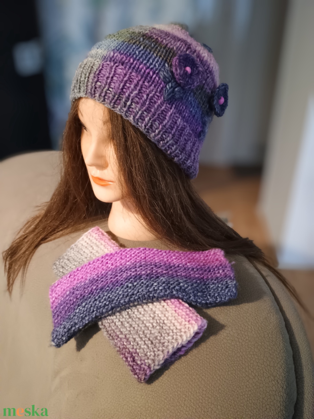 Kézzel kötött sapka  - ruha & divat - sál, sapka, kendő - fejpánt - Meska.hu