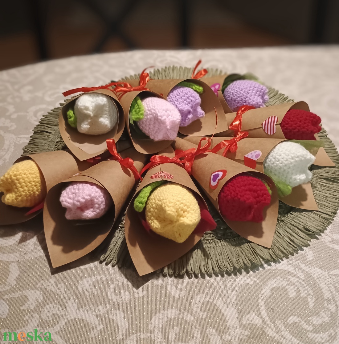 Horgolt tulipán  - otthon & életmód - lakástextil - szőnyeg - horgolt szőnyeg - Meska.hu