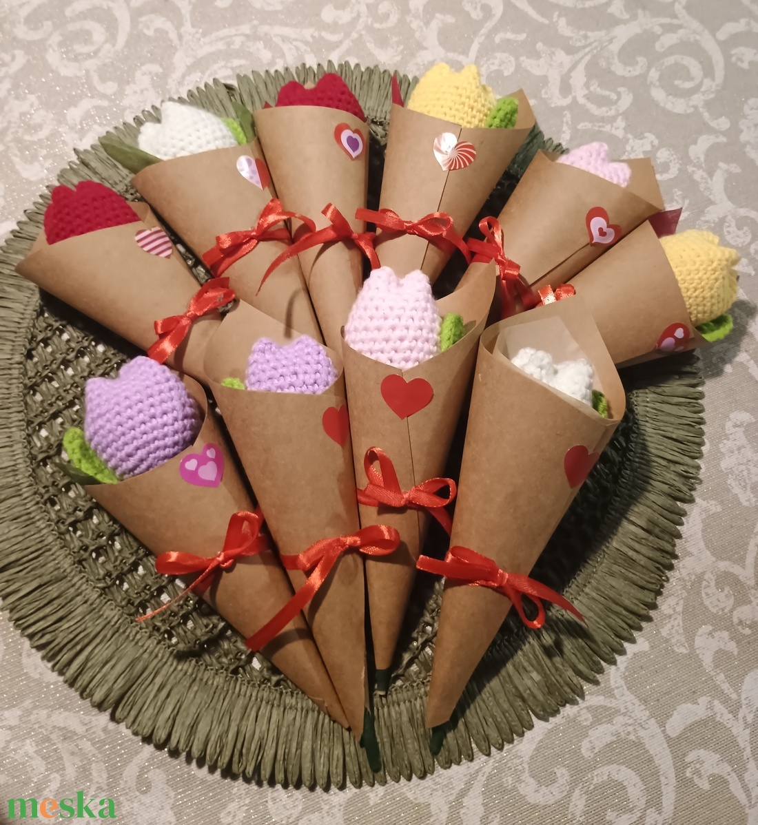 Horgolt tulipán  - otthon & életmód - lakástextil - szőnyeg - horgolt szőnyeg - Meska.hu