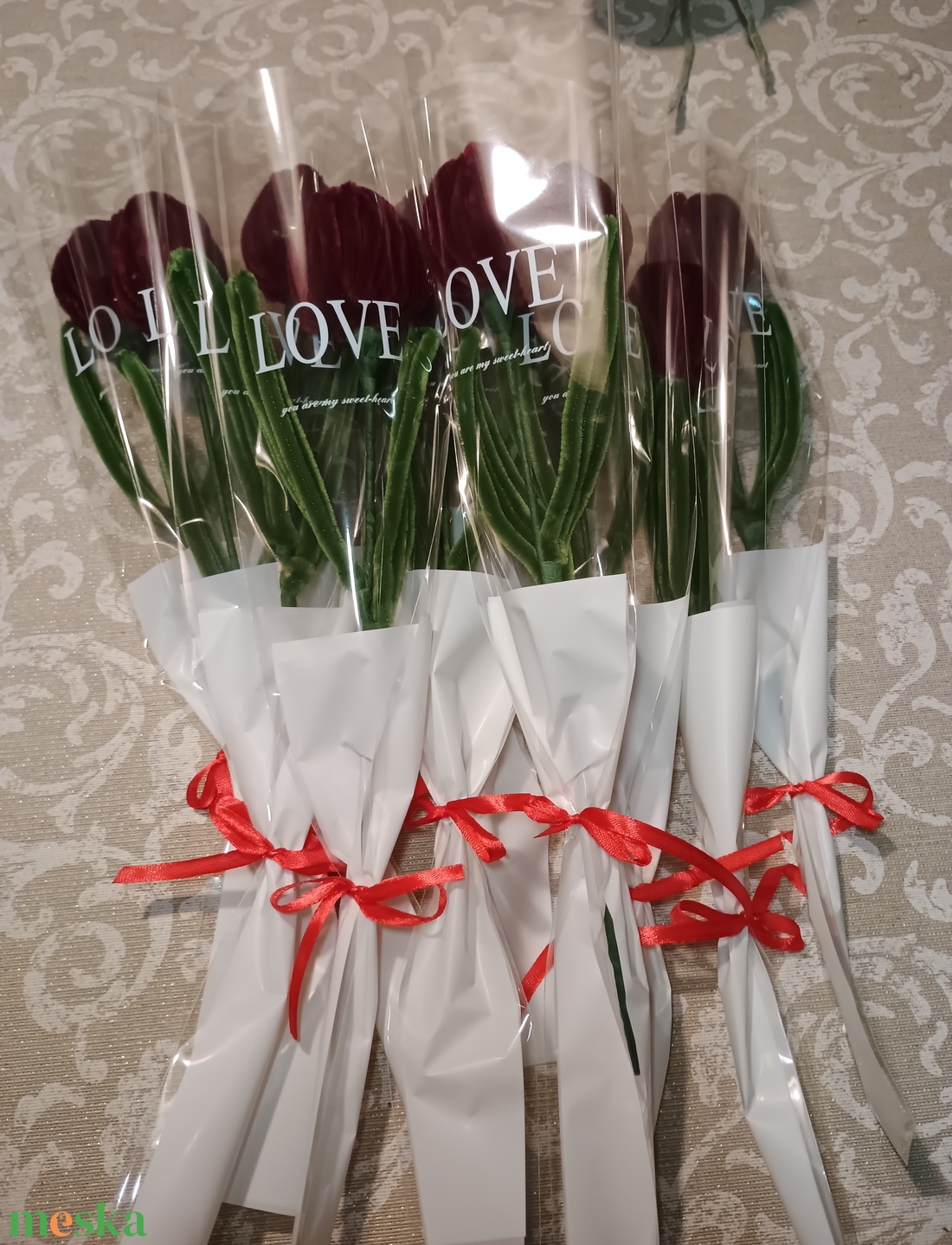 Zsenília tulipán - otthon & életmód - virágdekoráció - virágdíszek - dekor koszorúk, kopogtatók - Meska.hu