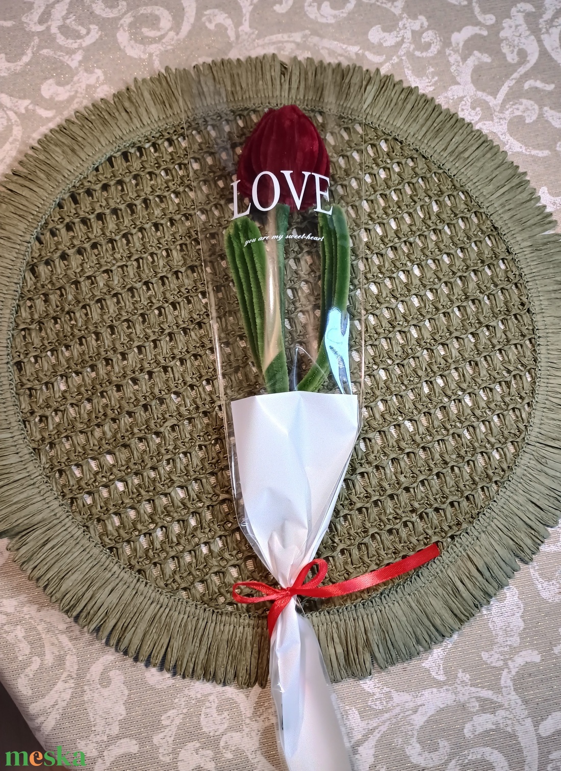 Zsenília tulipán - otthon & életmód - virágdekoráció - virágdíszek - dekor koszorúk, kopogtatók - Meska.hu