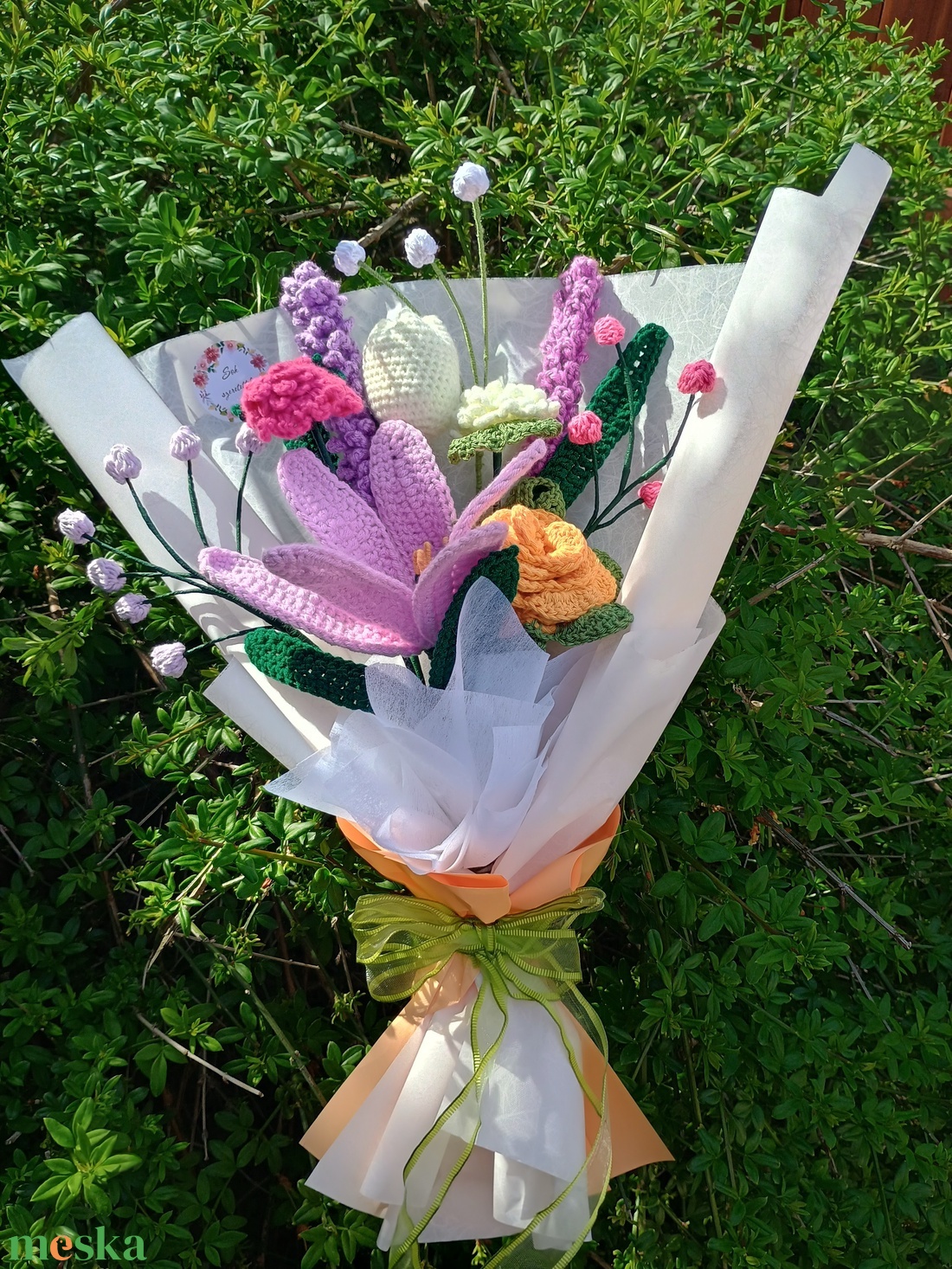 Horgolt virágok  - otthon & életmód - virágdekoráció - virágok - virágcsokor - Meska.hu