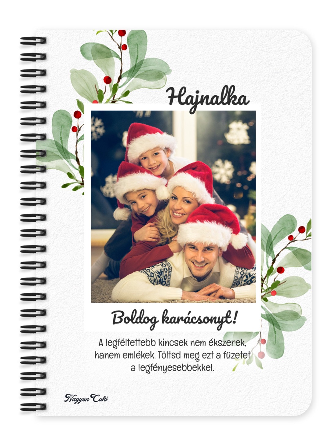 Saját fotós, személyre szabható - Karácsony mintás A5-ös füzet - otthon & életmód - papír, írószer - jegyzetfüzet & napló - Meska.hu