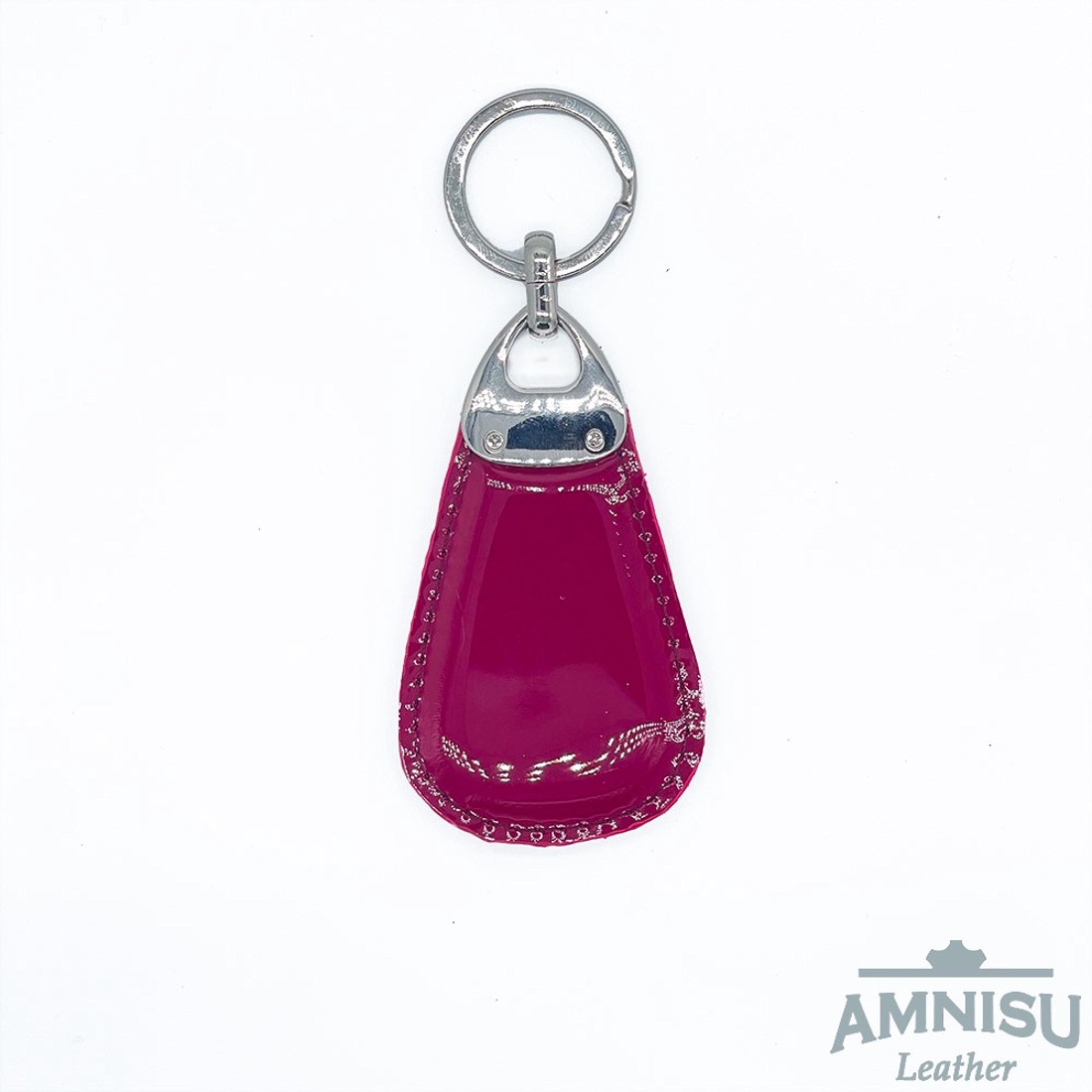 Sötét magenta lakk csepp alakú swarovski köves bőr kulcstartó H4003 - táska & tok - kulcstartó & táskadísz - kulcstartó - Meska.hu